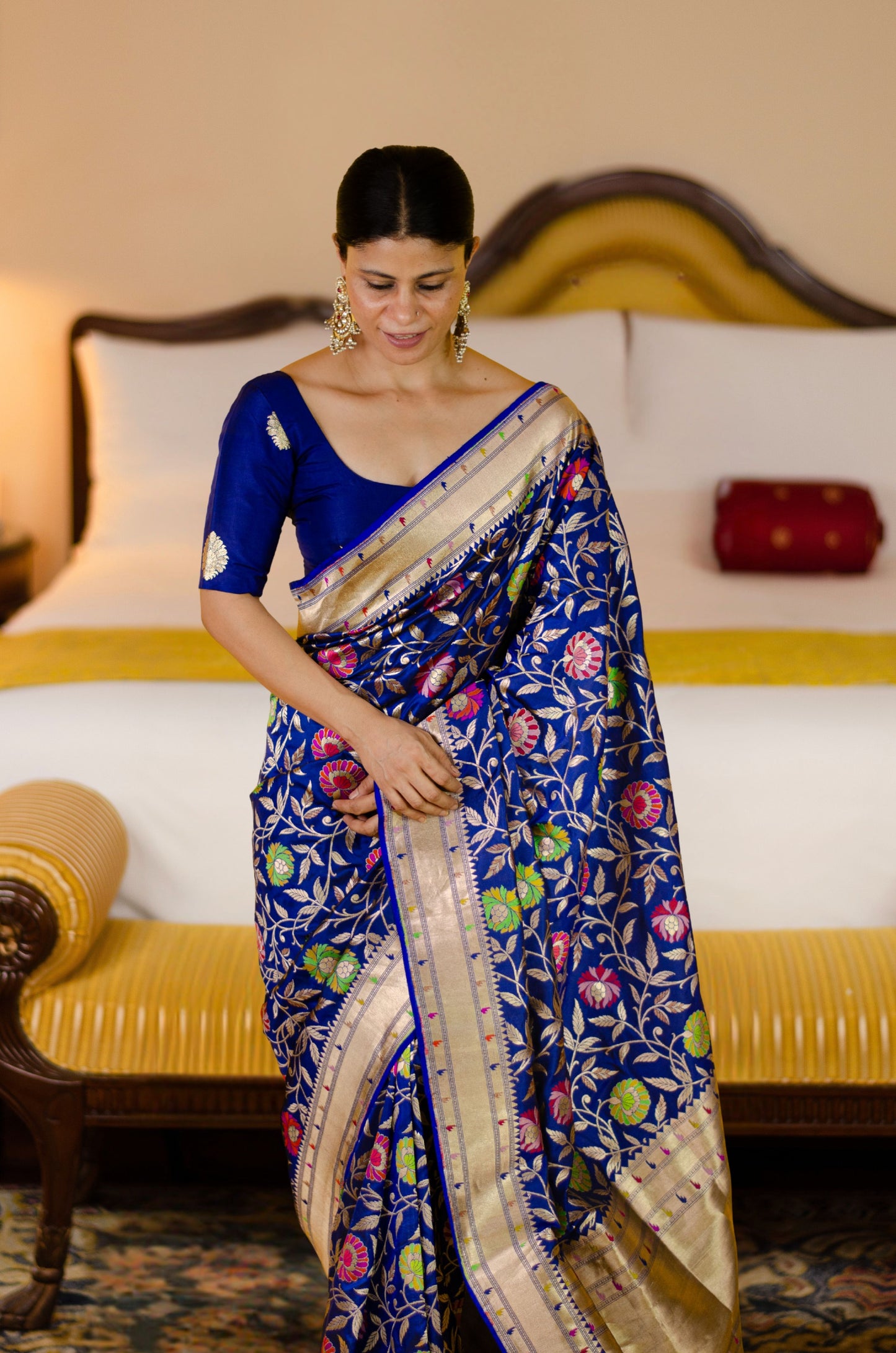 Handloom Kadwa Katan Banarasi Silk Saree