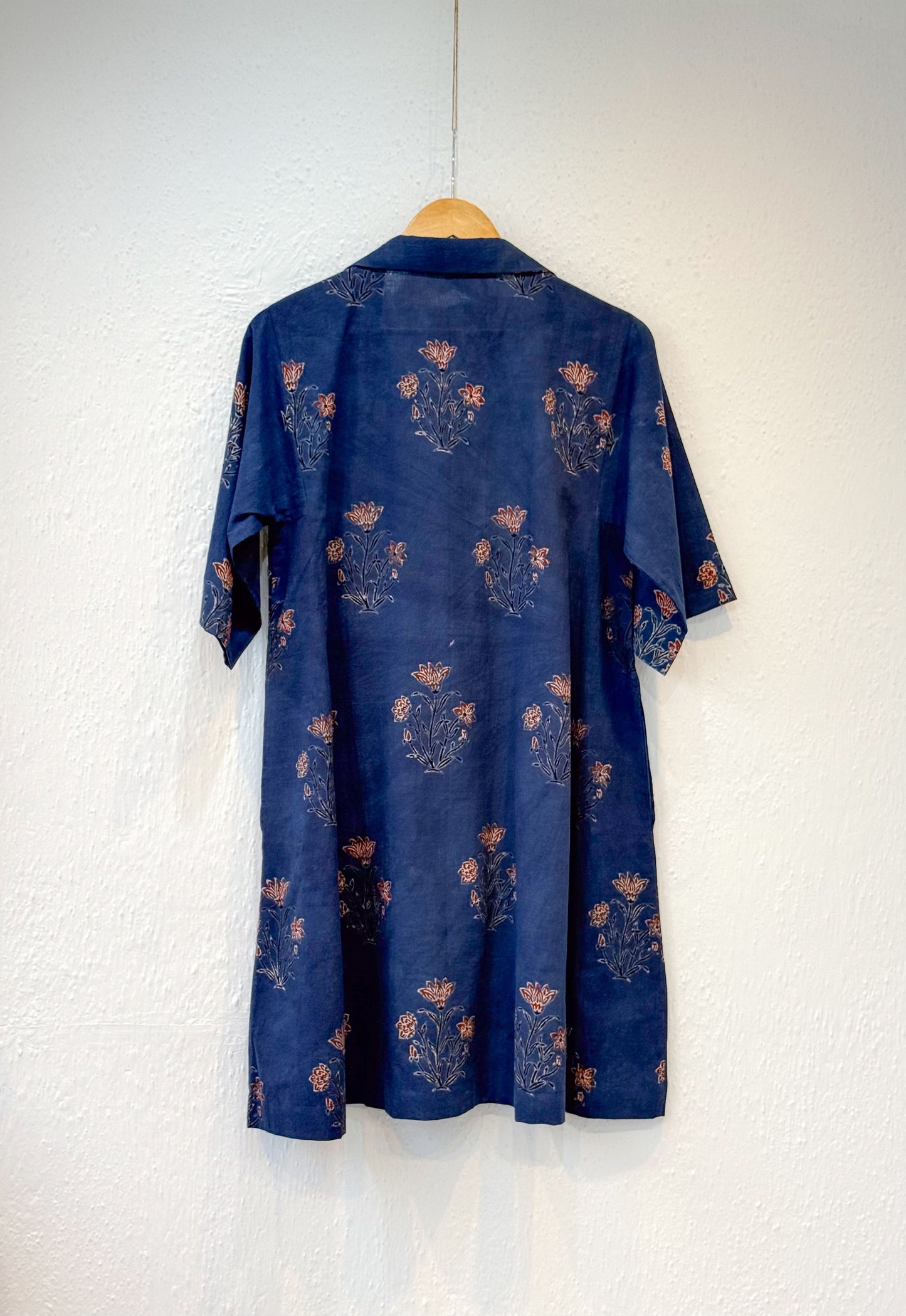 Handblock Printed Natural Dyed Ajrakh Cotton Kurta