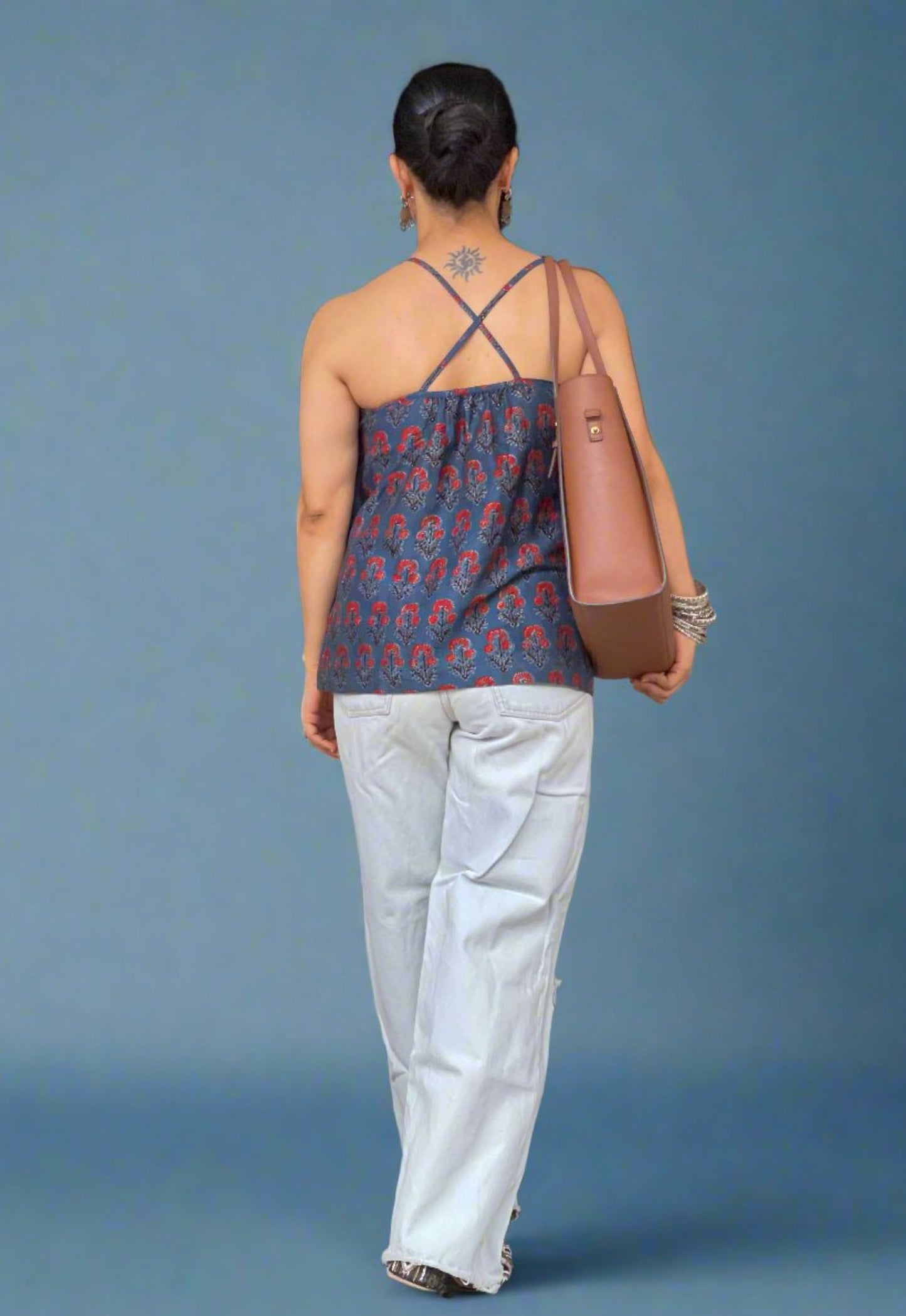 Handblock Printed Ajrakh Top