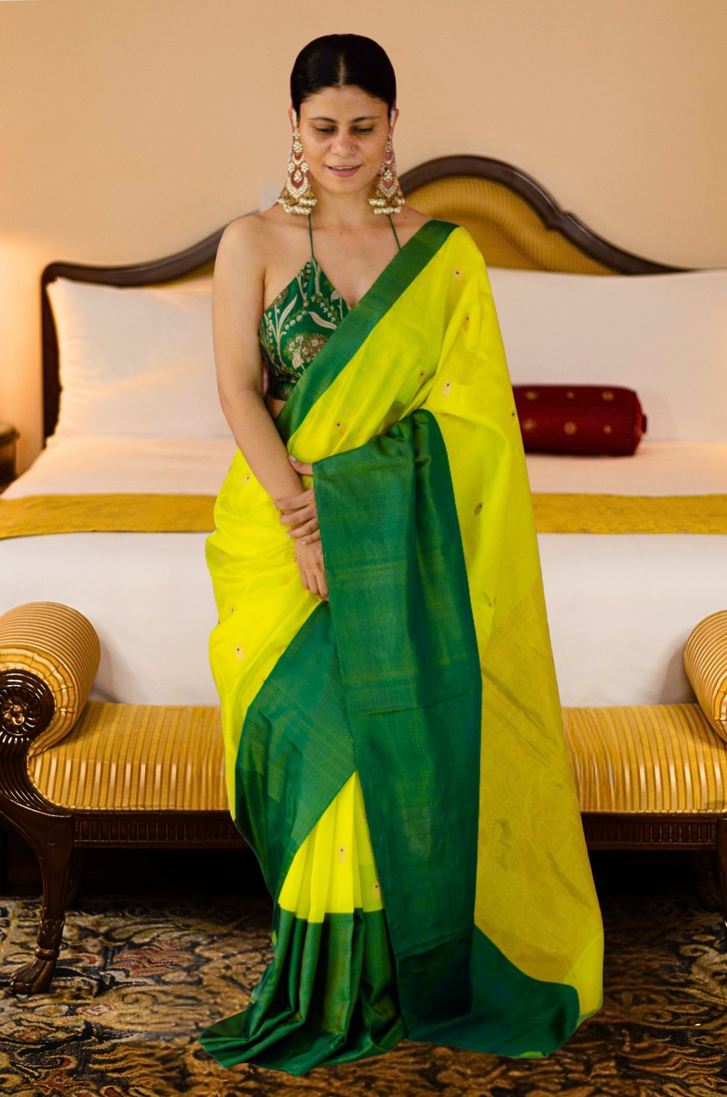 Handloom Chanderi Pattu Silk Saree with motifs