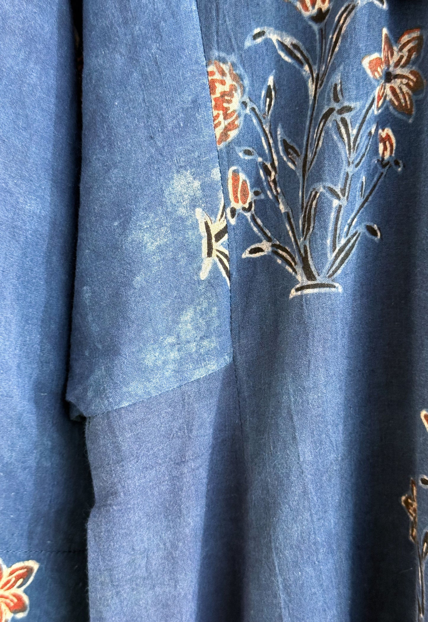 Handblock Printed Natural Dyed Ajrakh Cotton Kurta