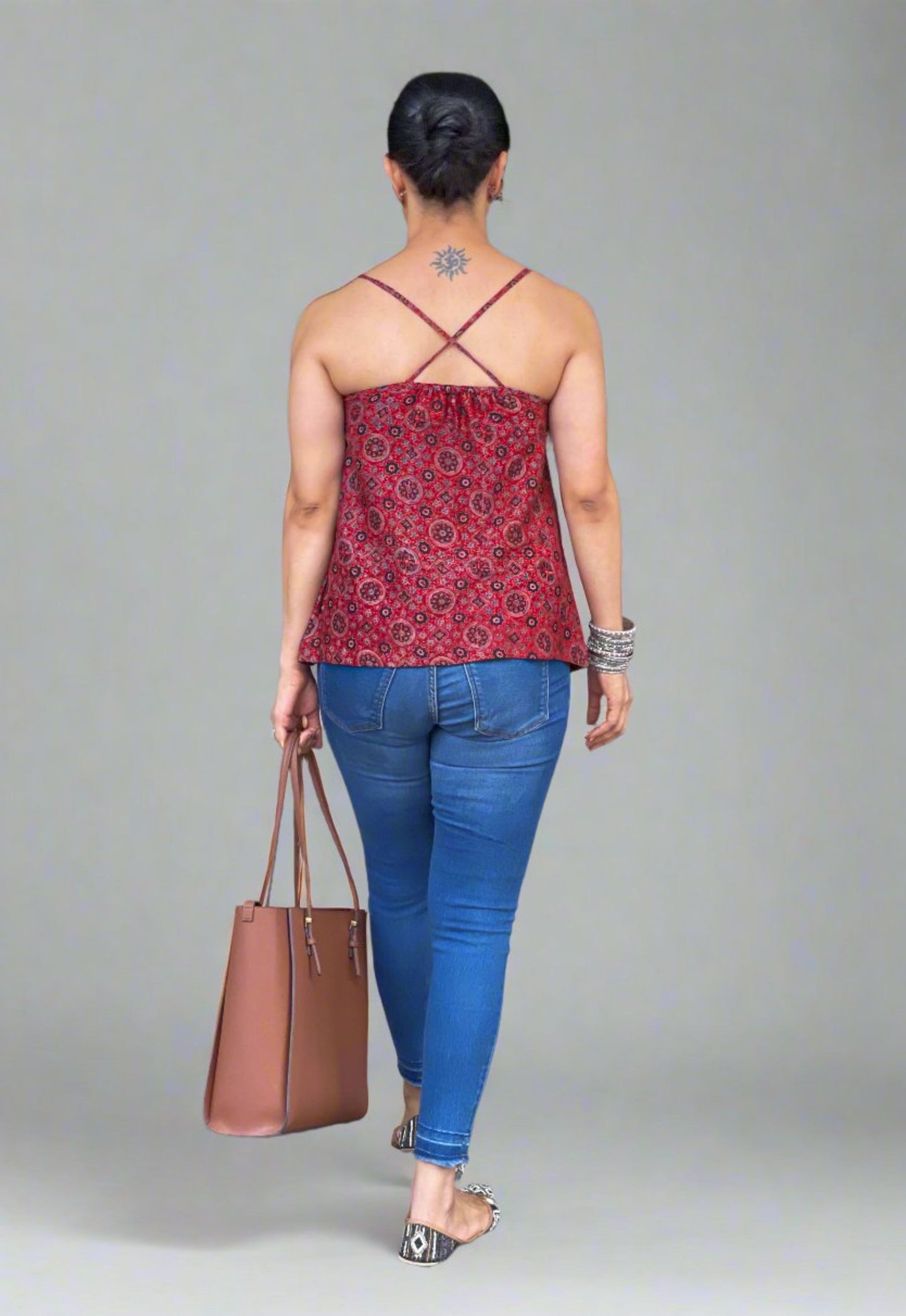 Handblock Printed Ajrakh Top