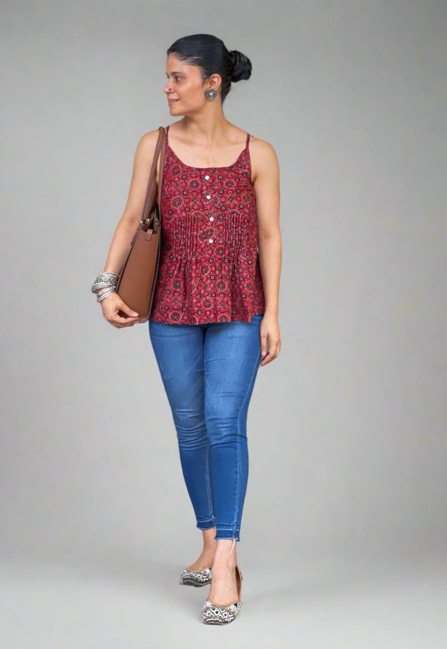 Handblock Printed Ajrakh Top