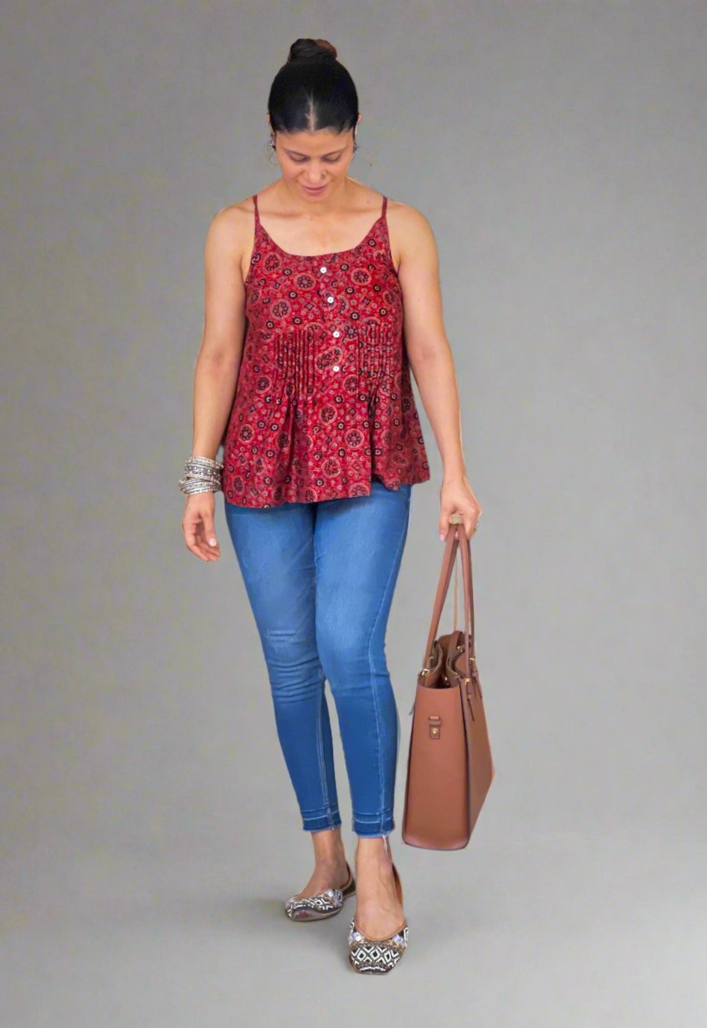 Handblock Printed Ajrakh Top
