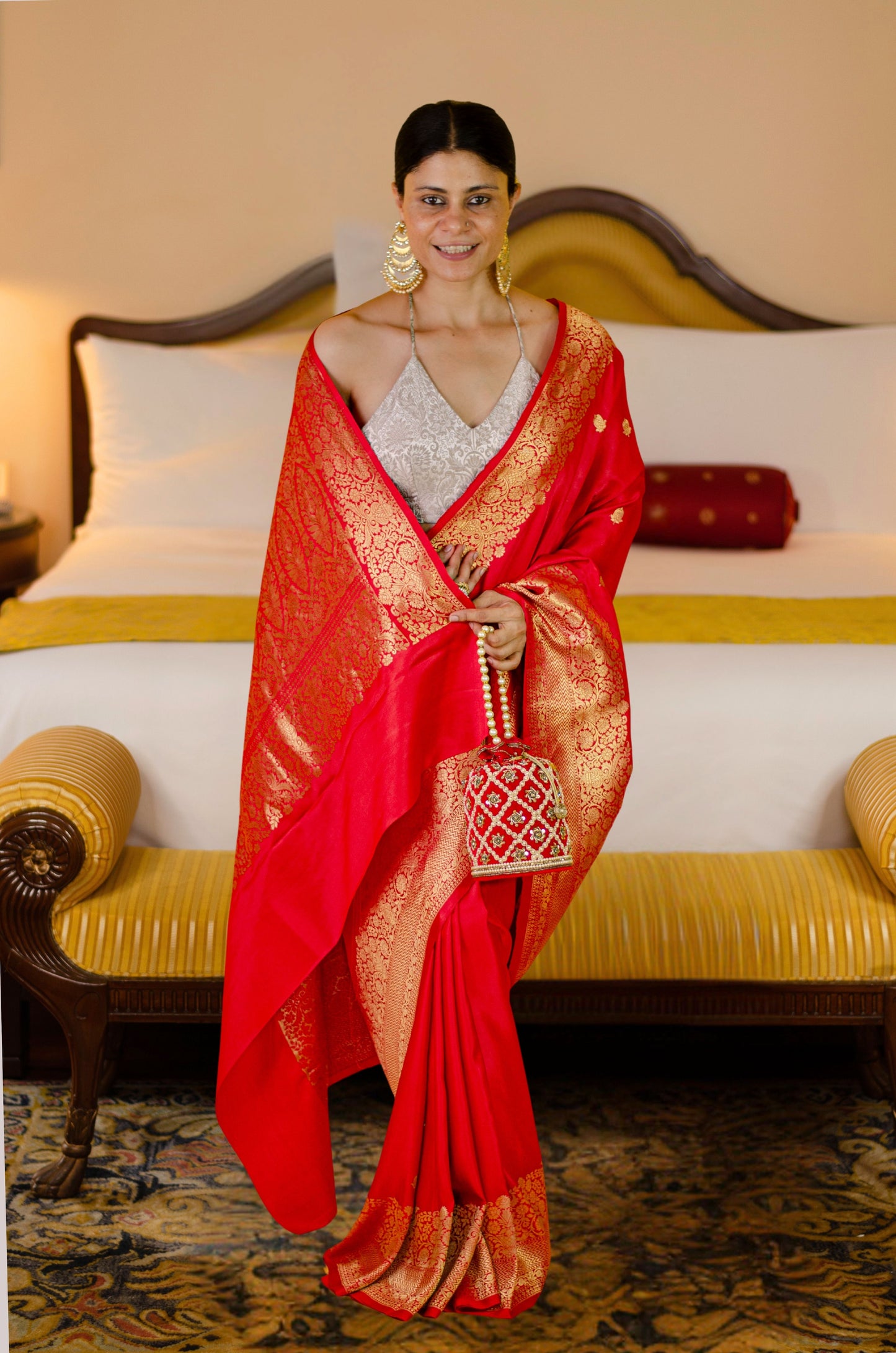 Handloom Kadwa Mulberry Silk Banarasi Saree