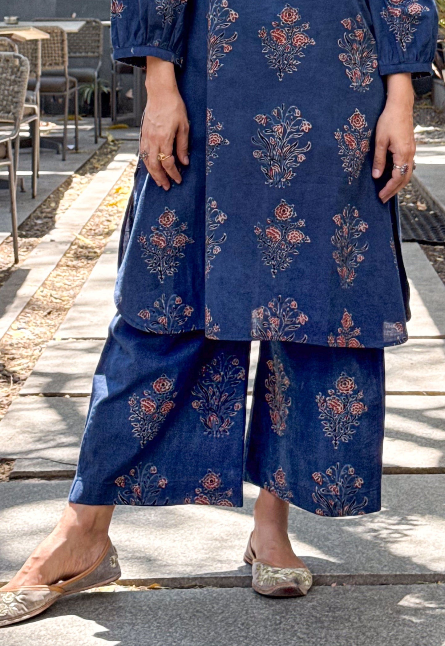 Cotton Handblock Printed Natural Dyed Ajrakh Pant