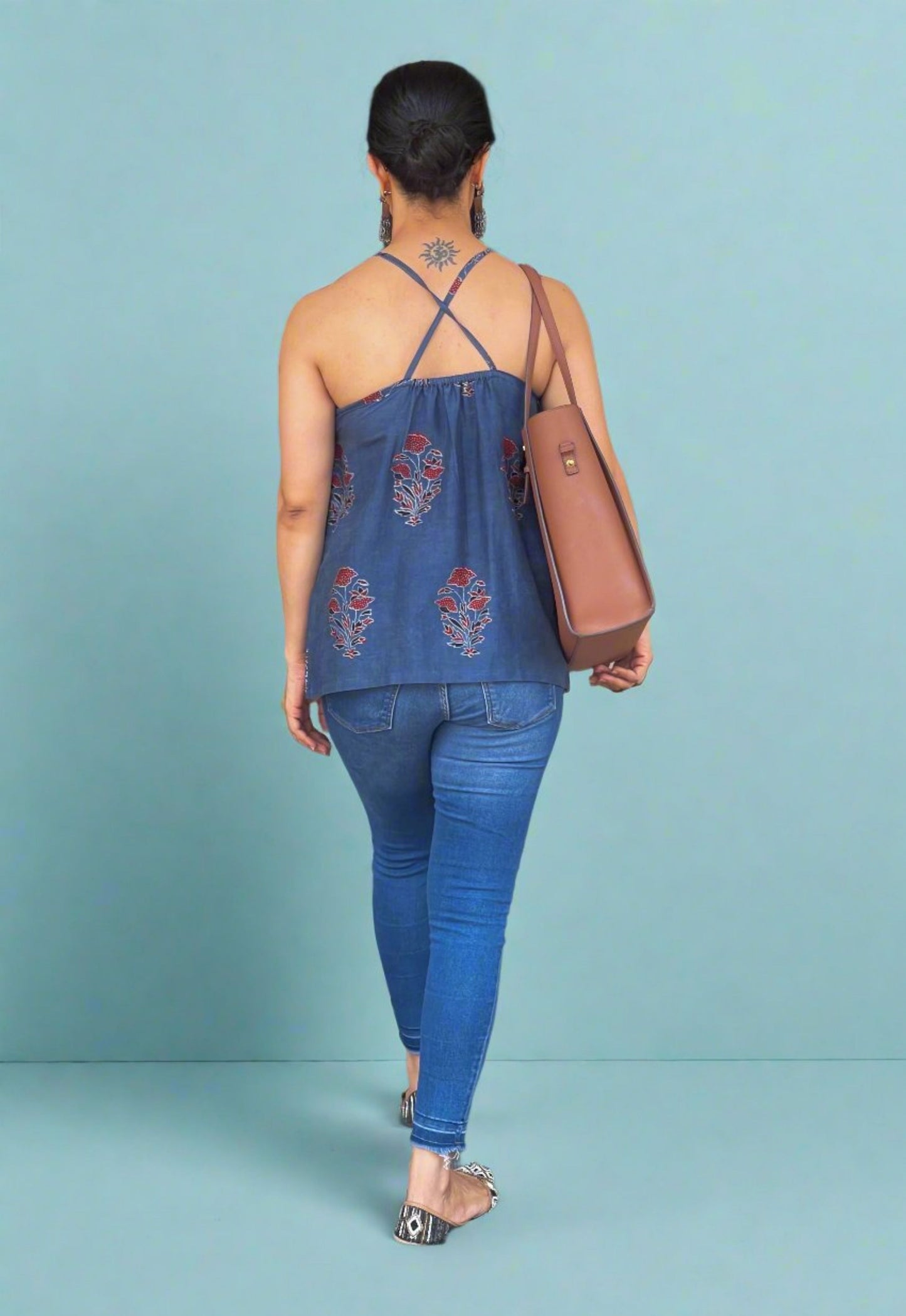 Handblock Printed Ajrakh Top