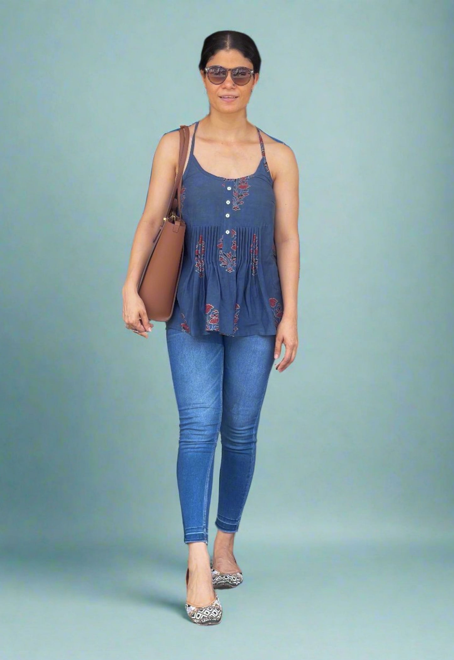 Handblock Printed Ajrakh Top