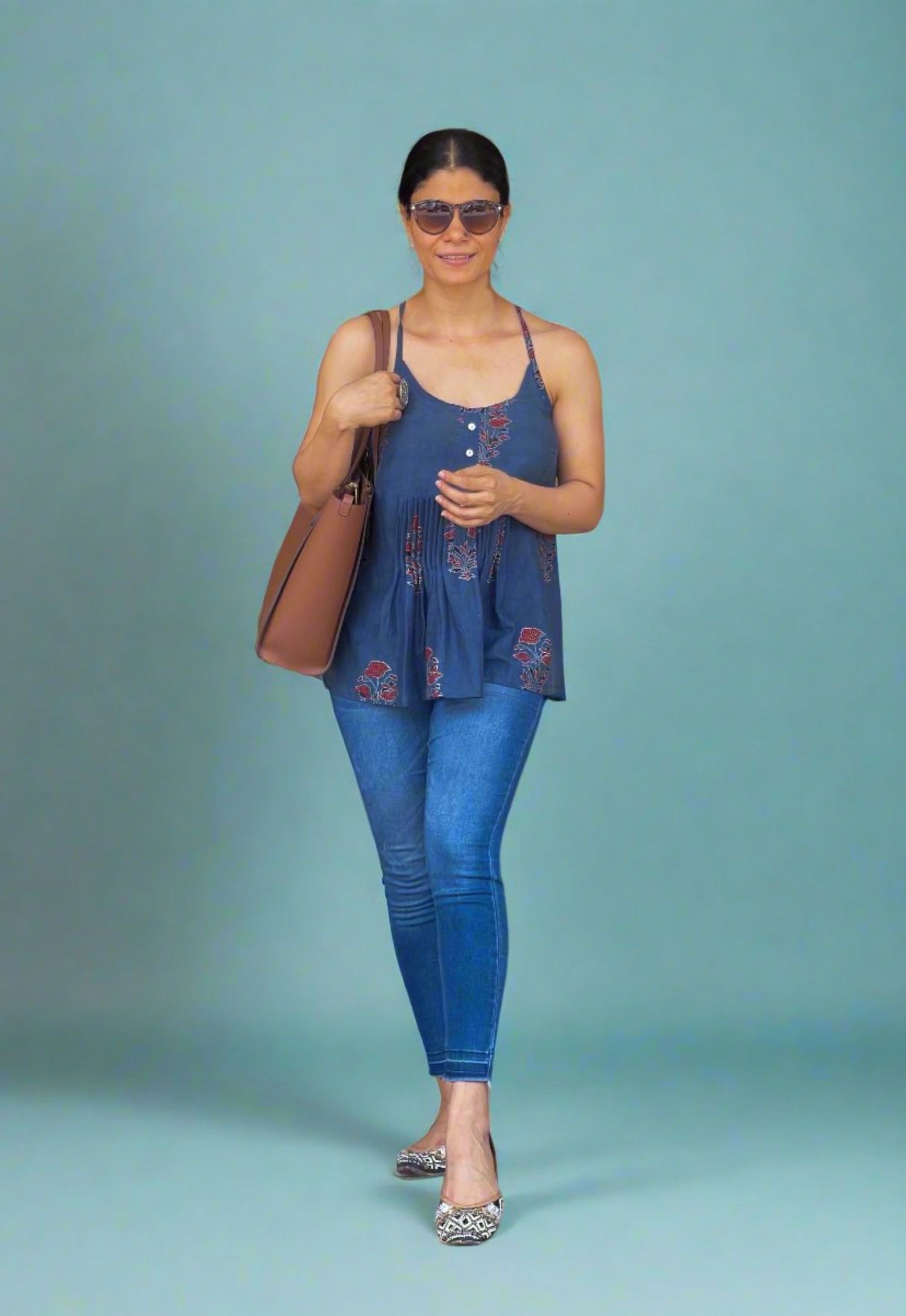 Handblock Printed Ajrakh Top