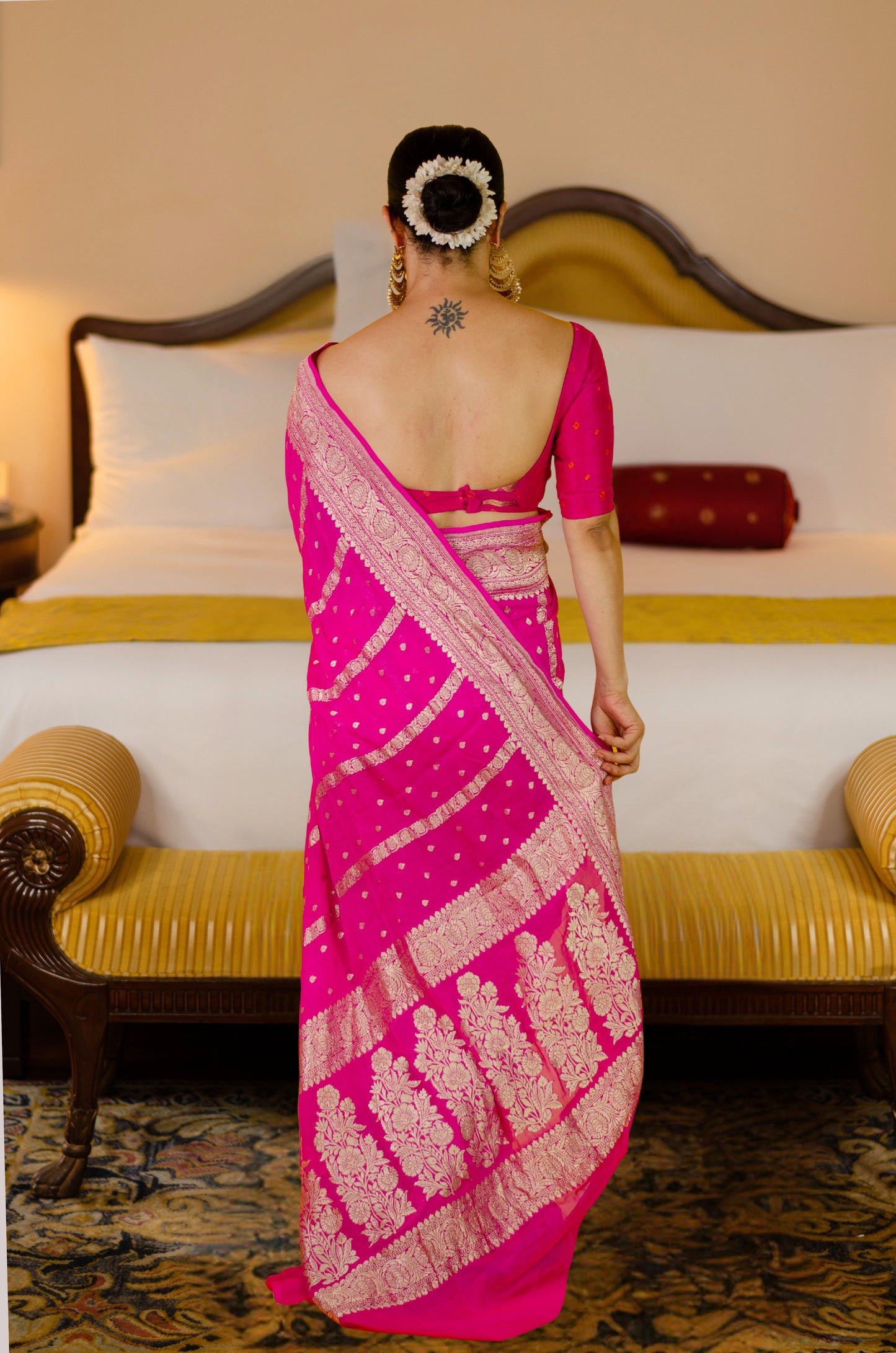 Handloom Kadwa Chiffon Banarasi Silk Saree
