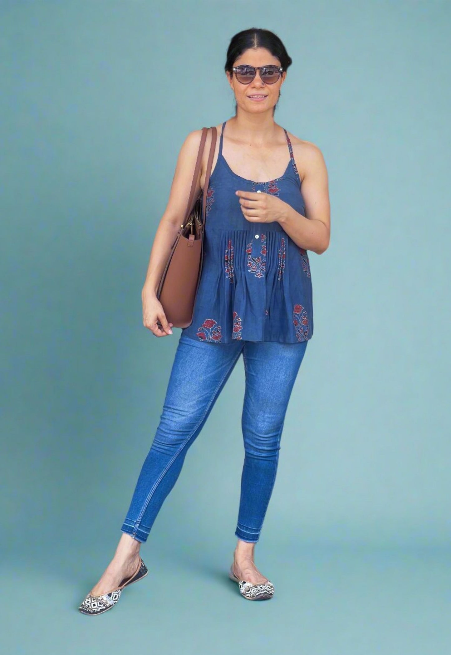 Handblock Printed Ajrakh Top