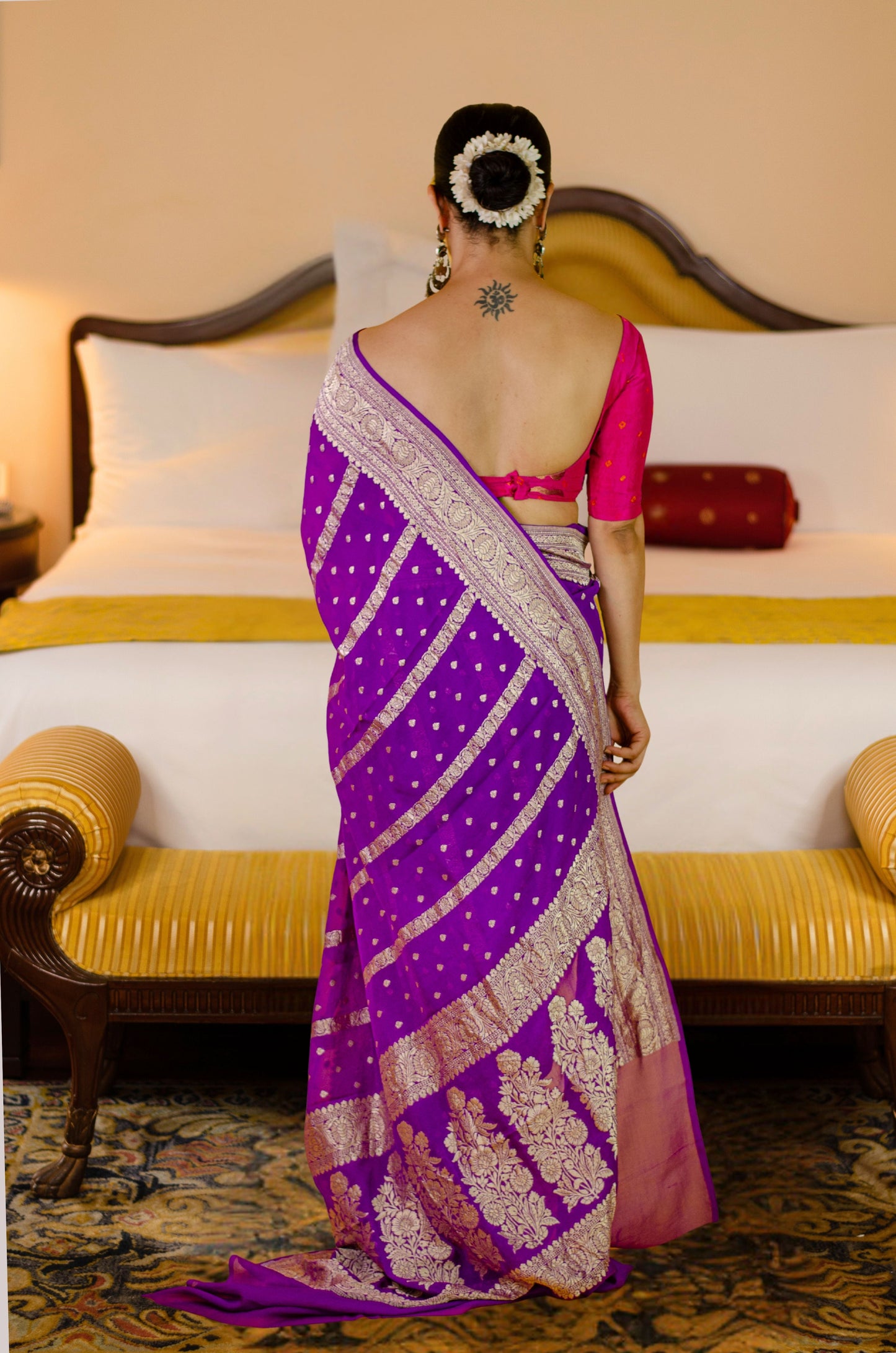 Handloom Kadwa Chiffon Banarasi Silk Saree