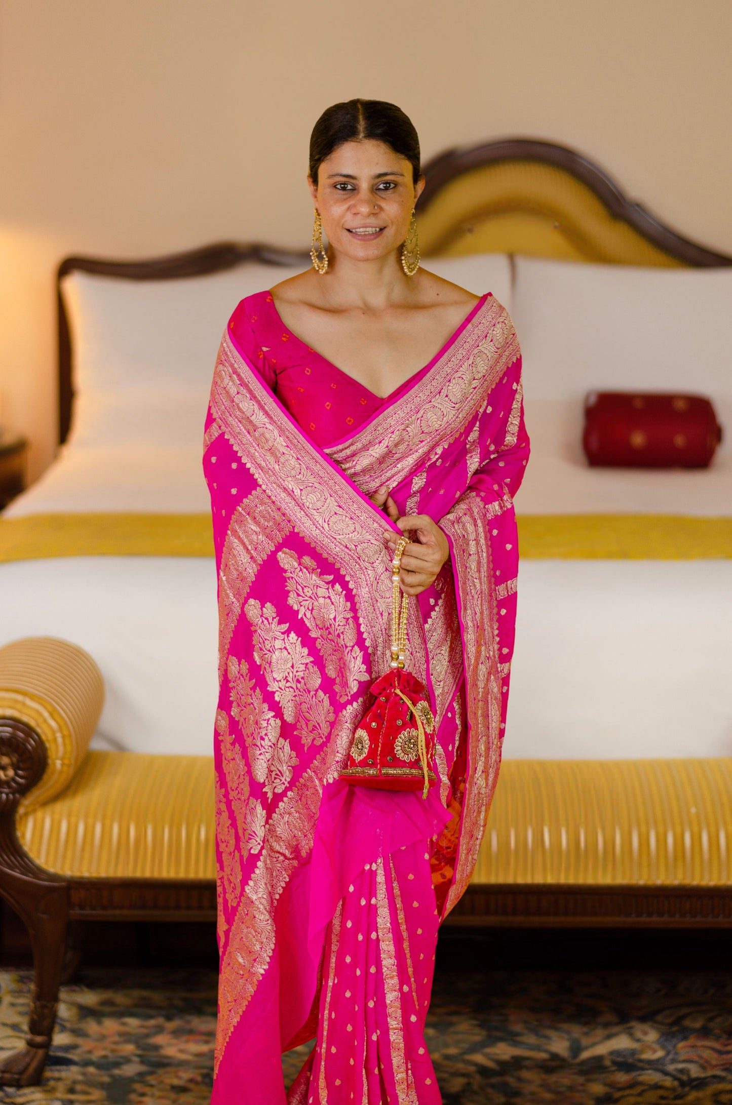 Handloom Kadwa Chiffon Banarasi Silk Saree