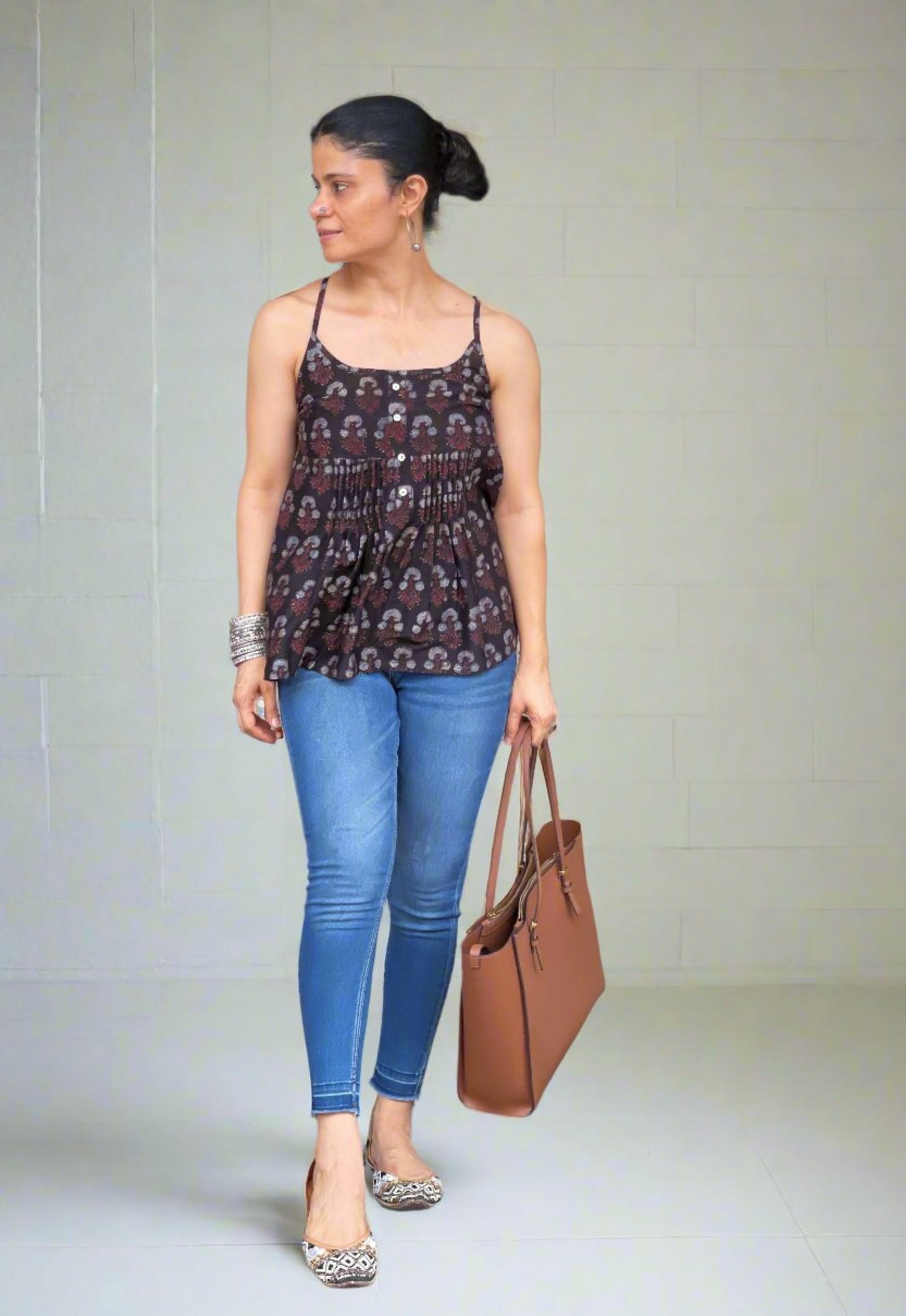 Handblock Printed Ajrakh Top