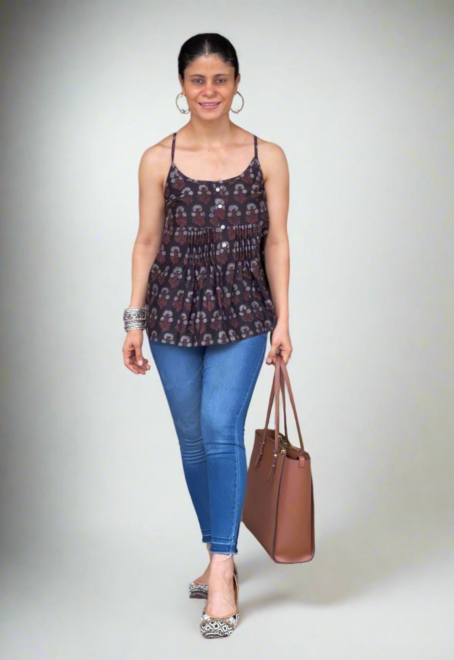 Handblock Printed Ajrakh Top