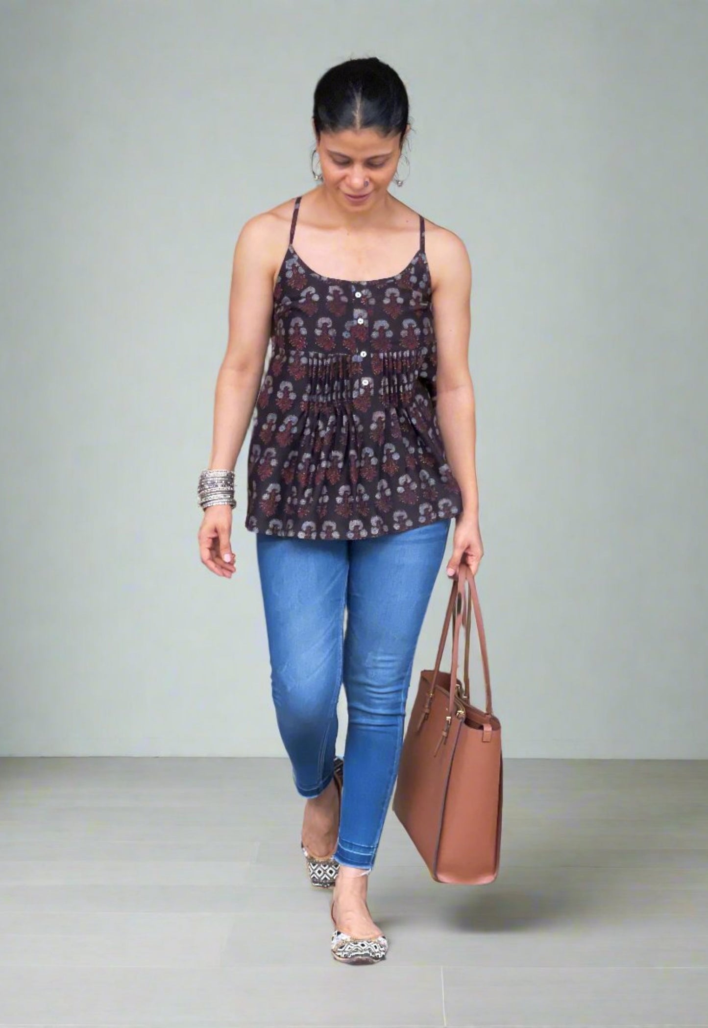 Handblock Printed Ajrakh Top