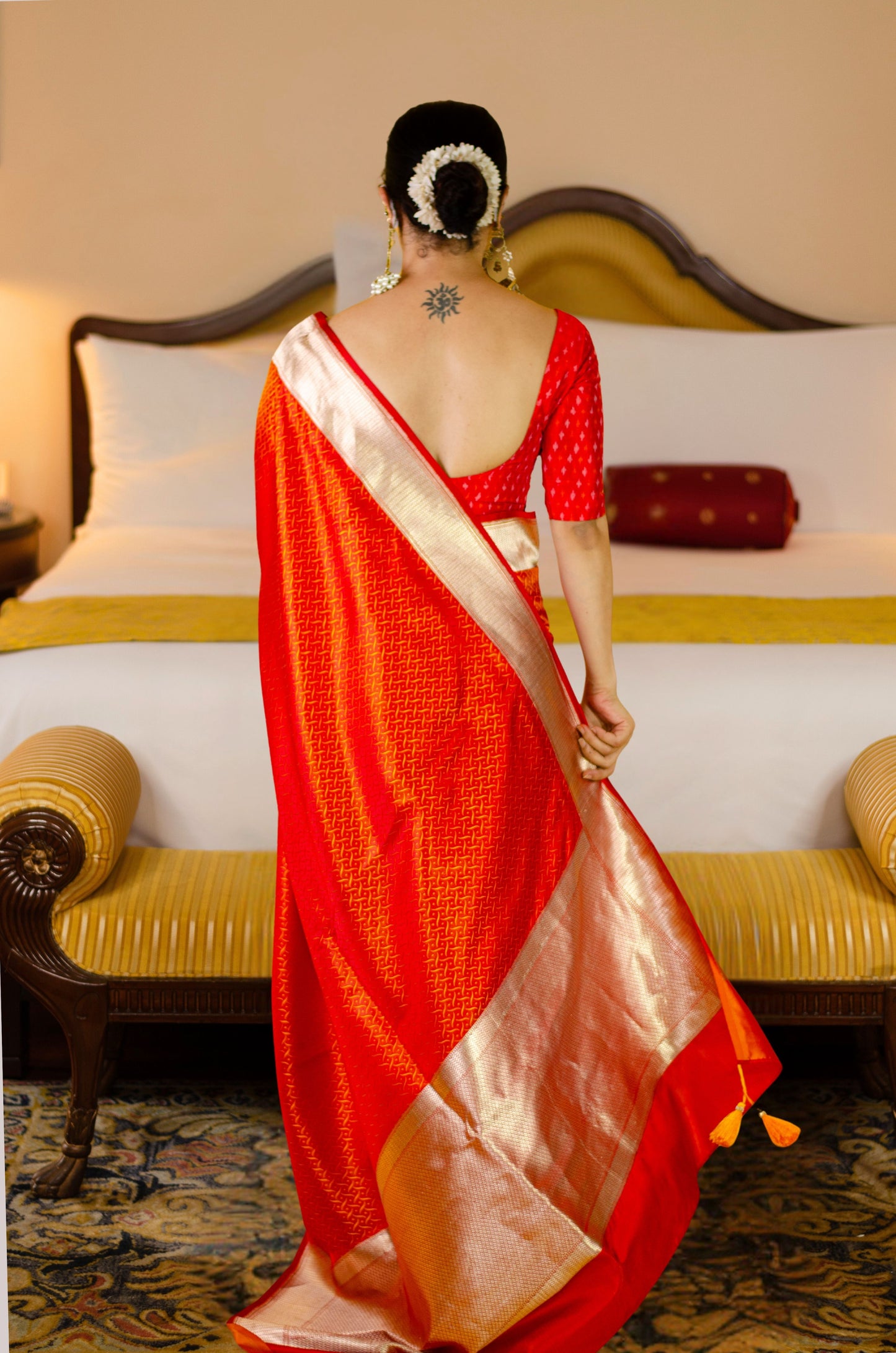 Handloom Kadwa Katan Banarasi Silk Saree