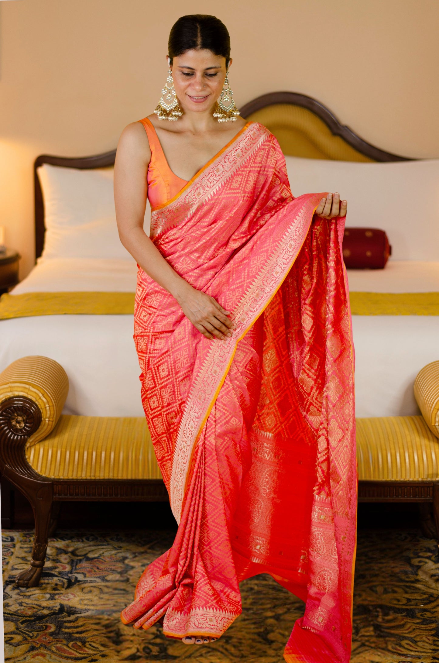 Handloom Kadwa Katan Banarasi Silk Saree