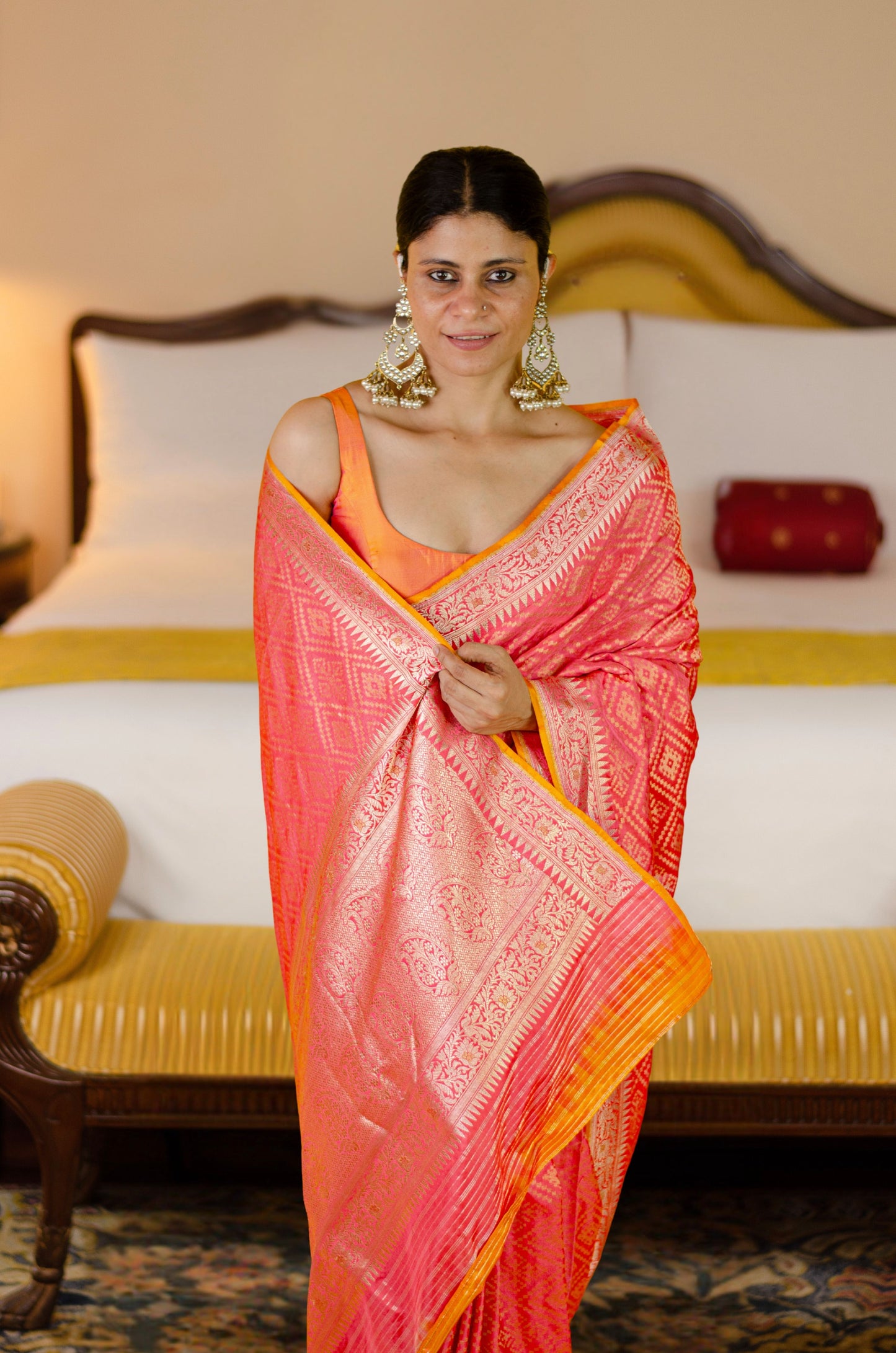 Handloom Kadwa Katan Banarasi Silk Saree