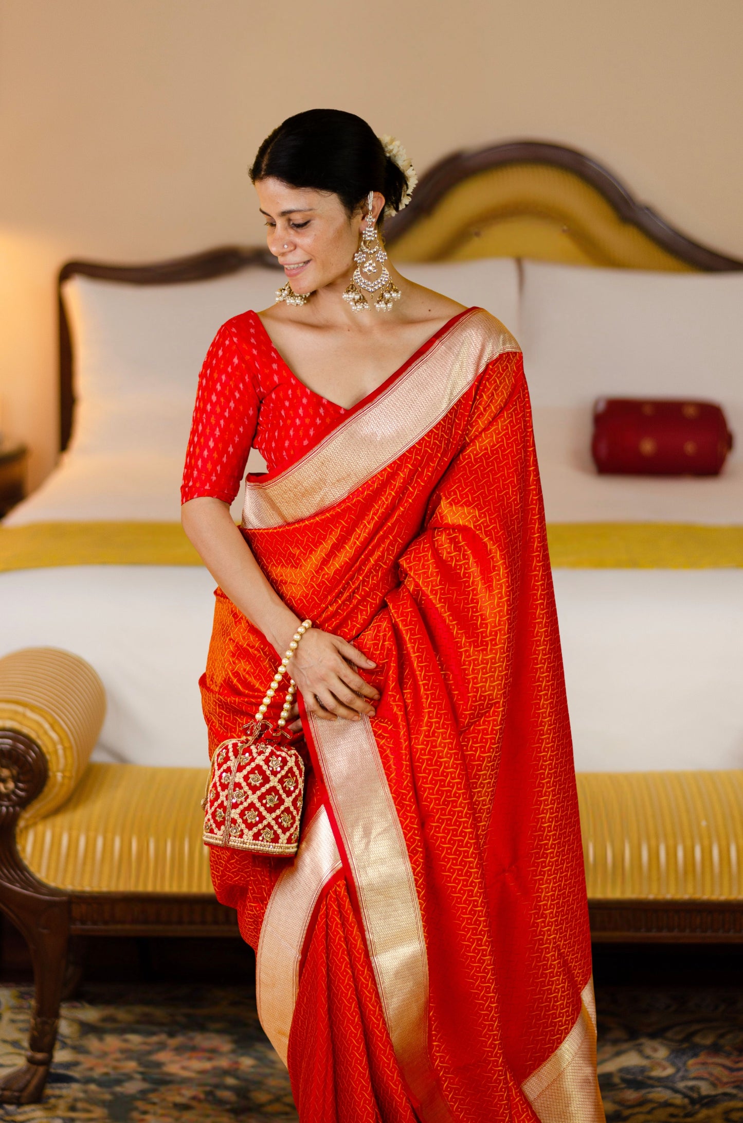 Handloom Kadwa Katan Banarasi Silk Saree