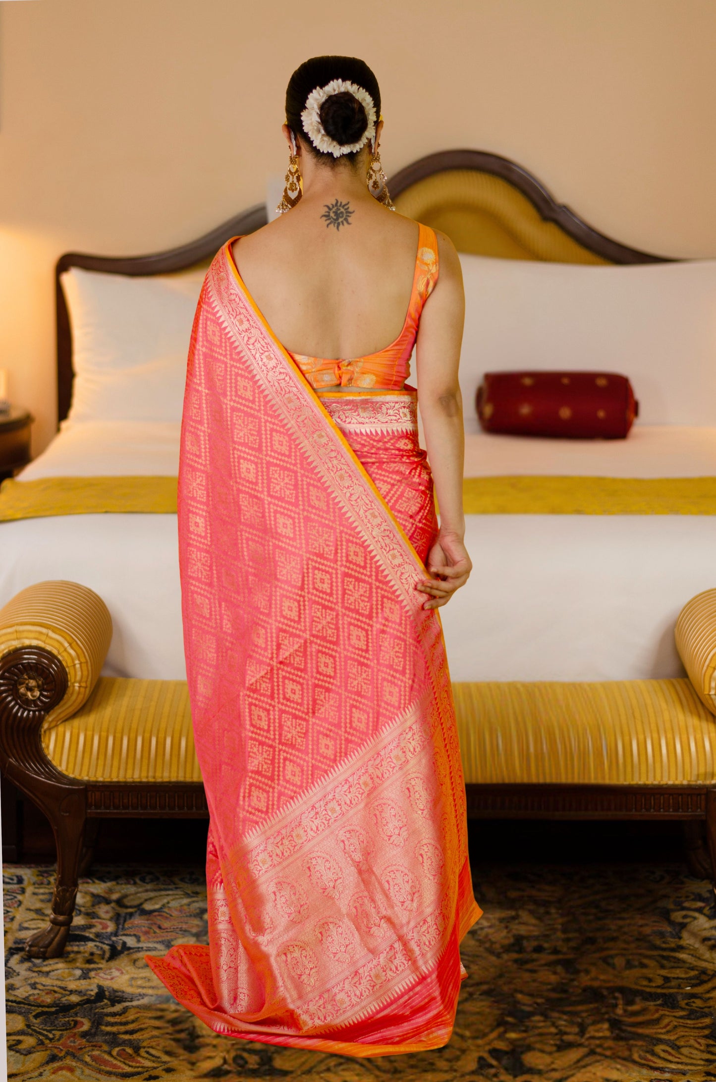 Handloom Kadwa Katan Banarasi Silk Saree