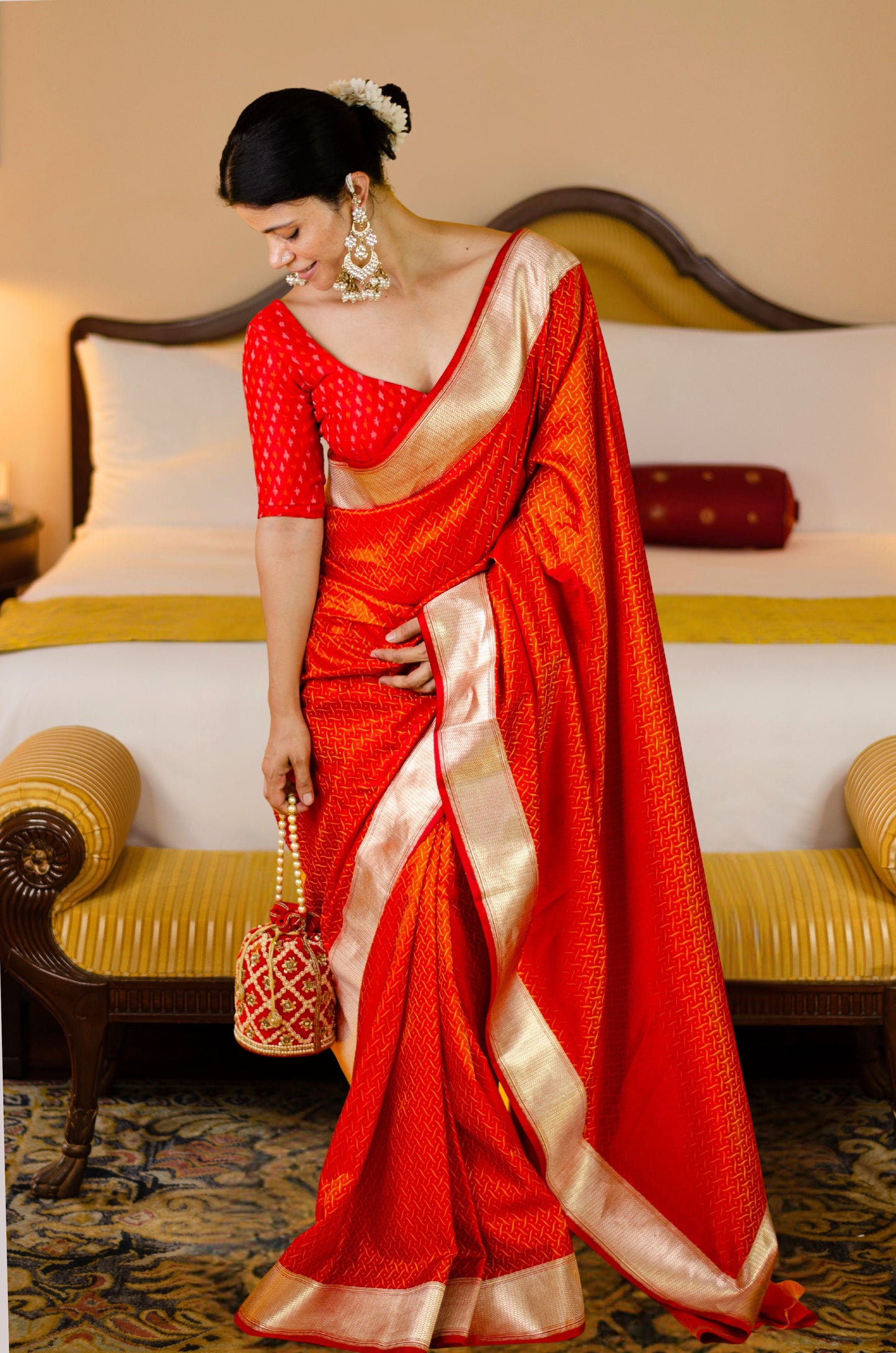 Handloom Kadwa Katan Banarasi Silk Saree