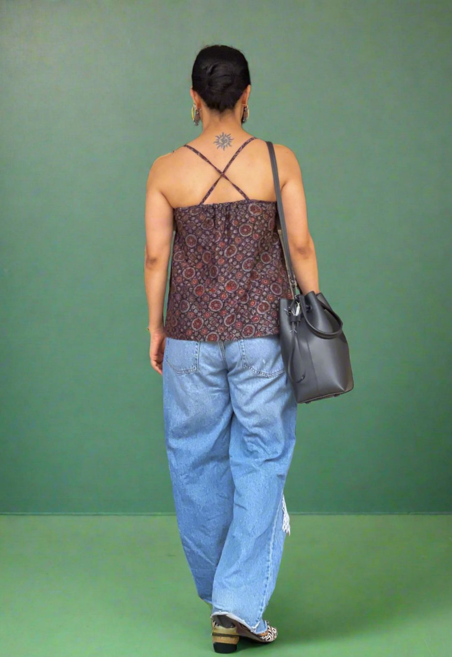 Handblock Printed Ajrakh Top