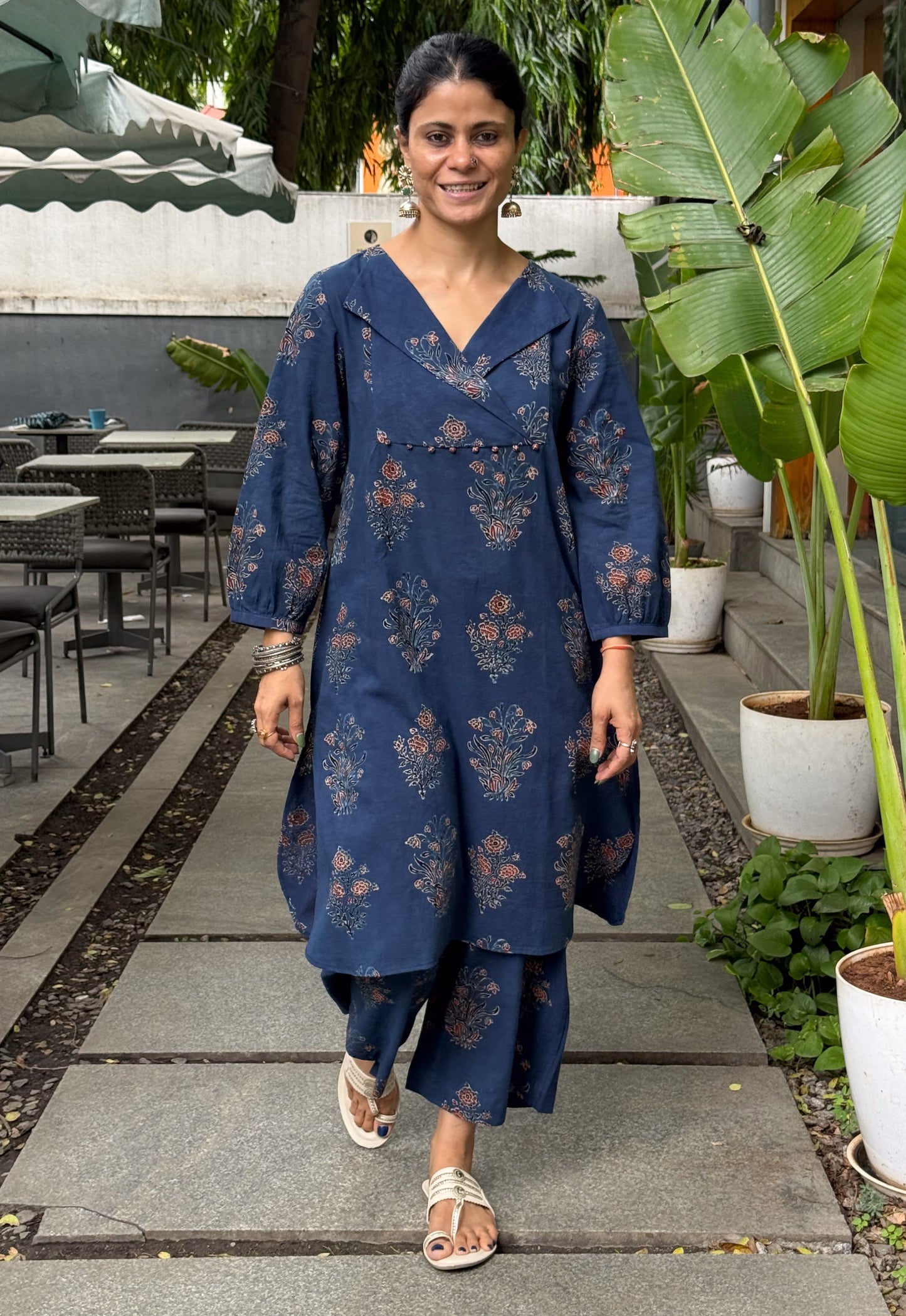 Cotton Handblock Printed Natural Dyed Ajrakh Pant