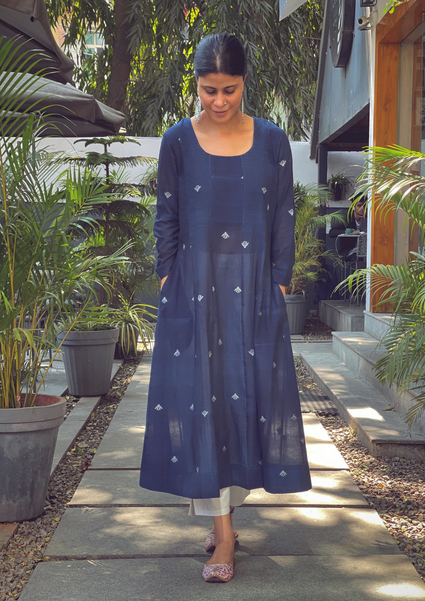 Handwoven jamdani kalidar kurta