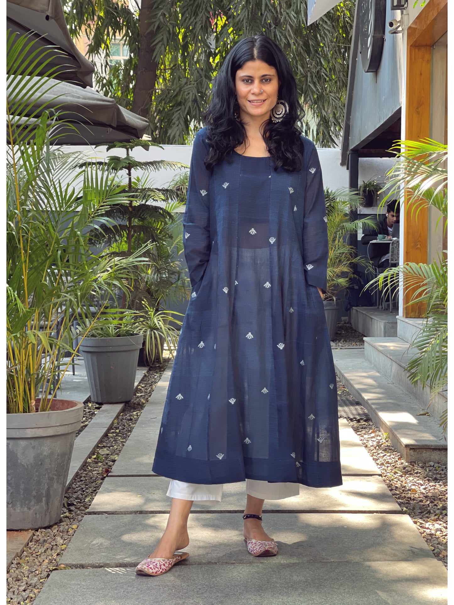 Handwoven jamdani kalidar kurta