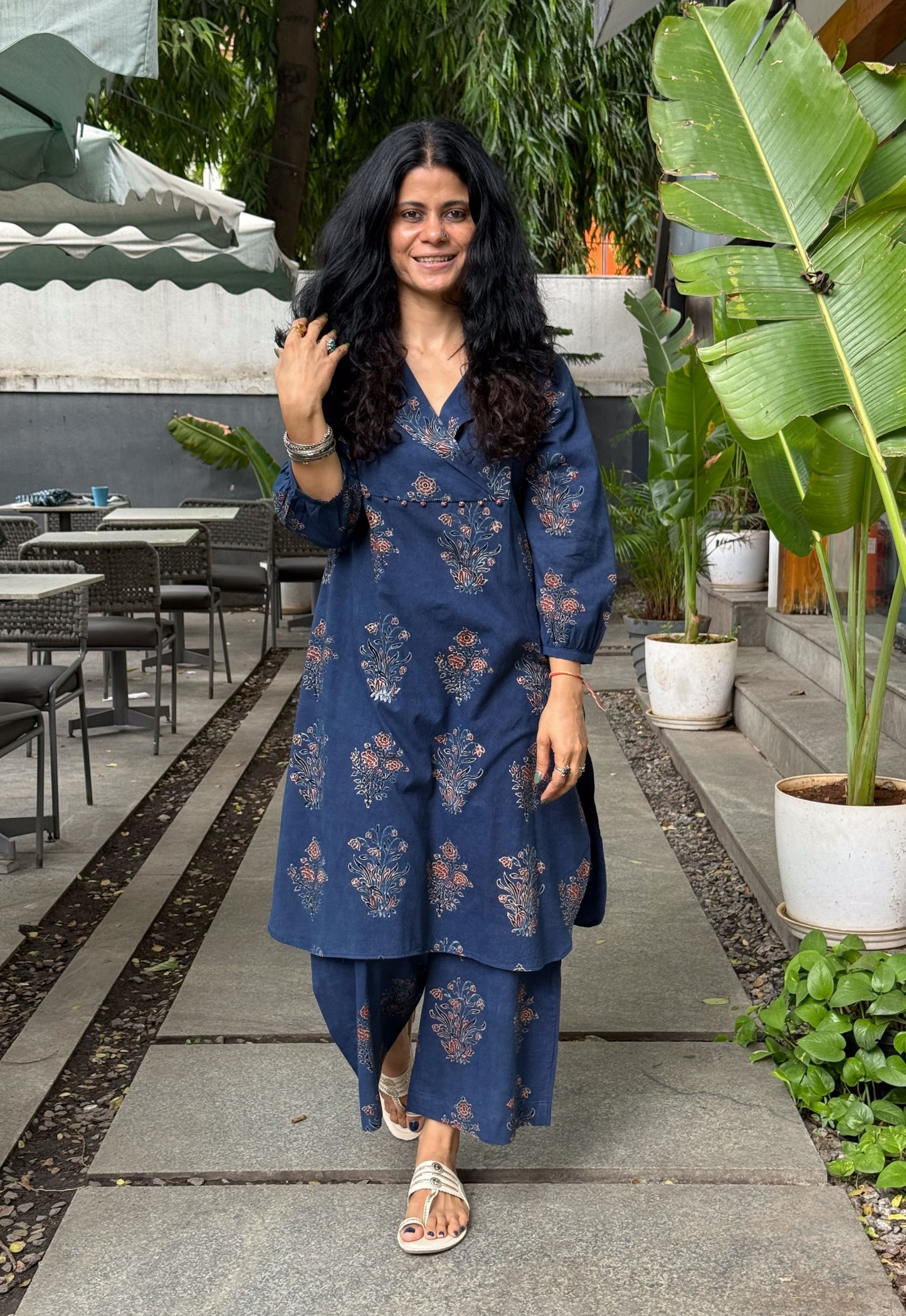 Cotton Handblock Printed Natural Dyed Ajrakh Pant