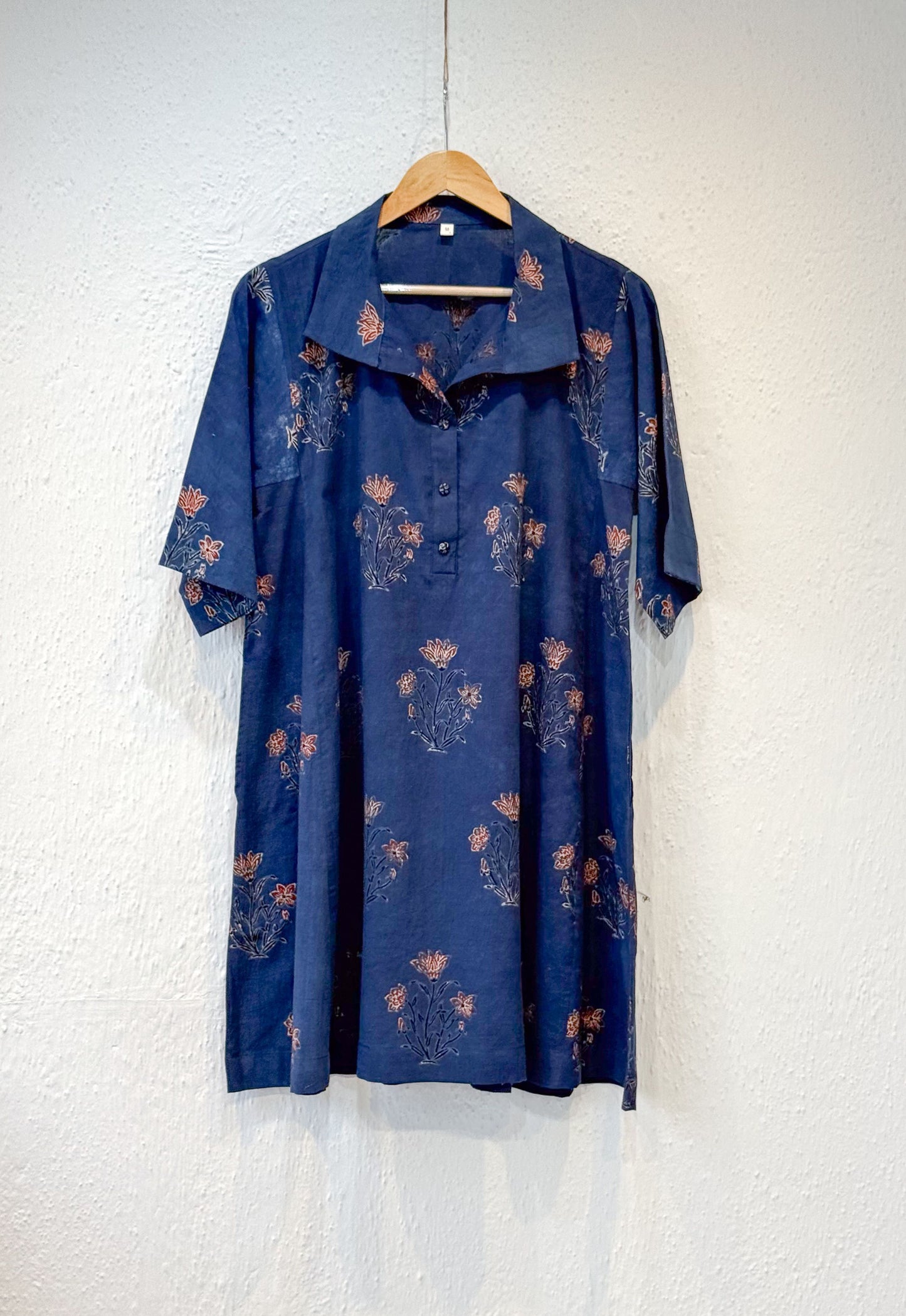 Handblock Printed Natural Dyed Ajrakh Cotton Kurta