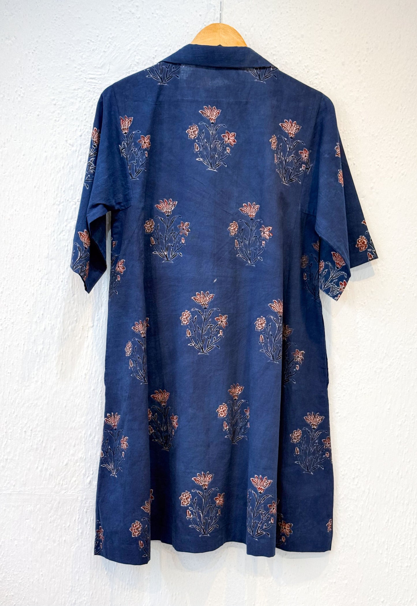 Handblock Printed Natural Dyed Ajrakh Cotton Kurta