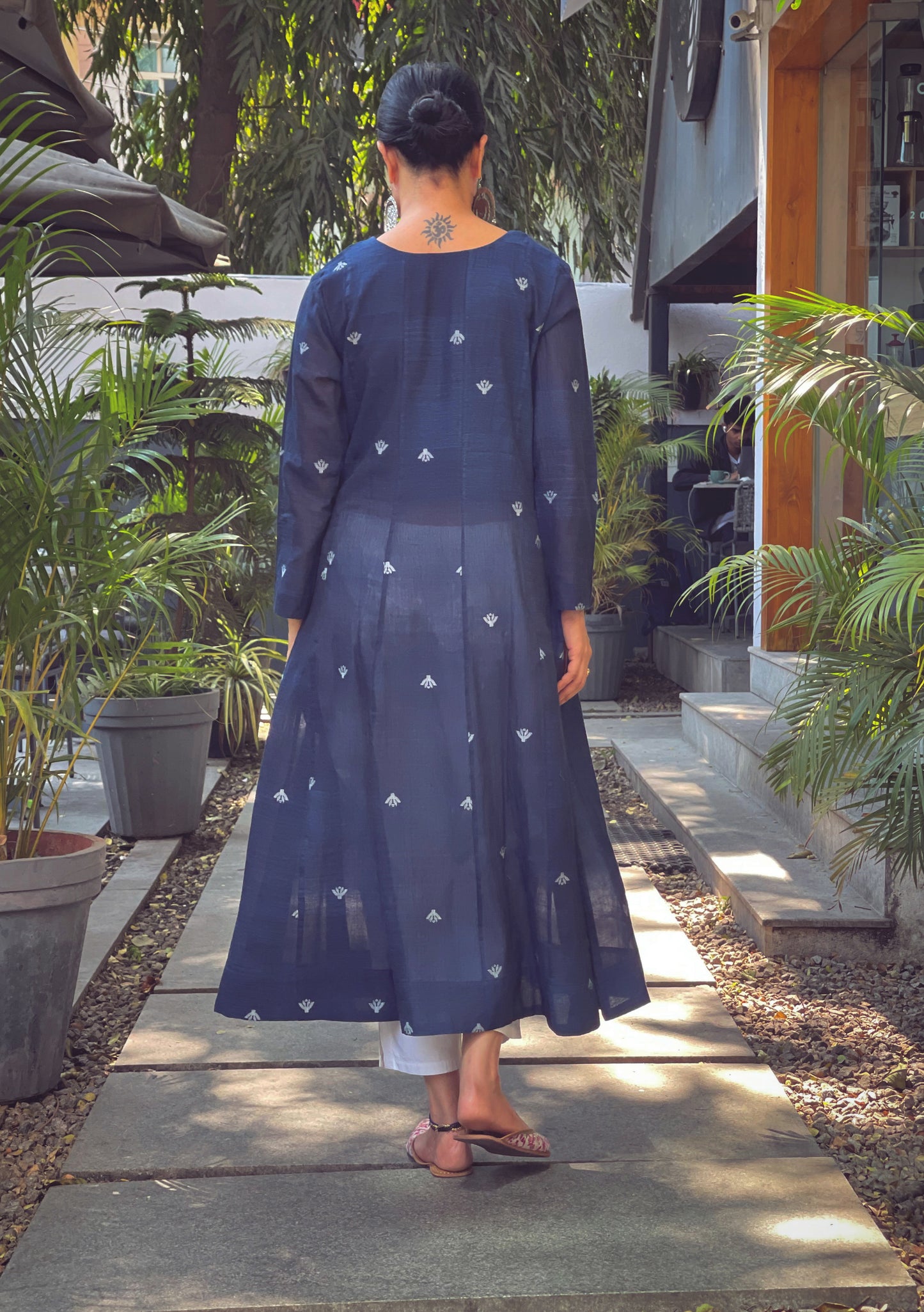 Handwoven jamdani kalidar kurta