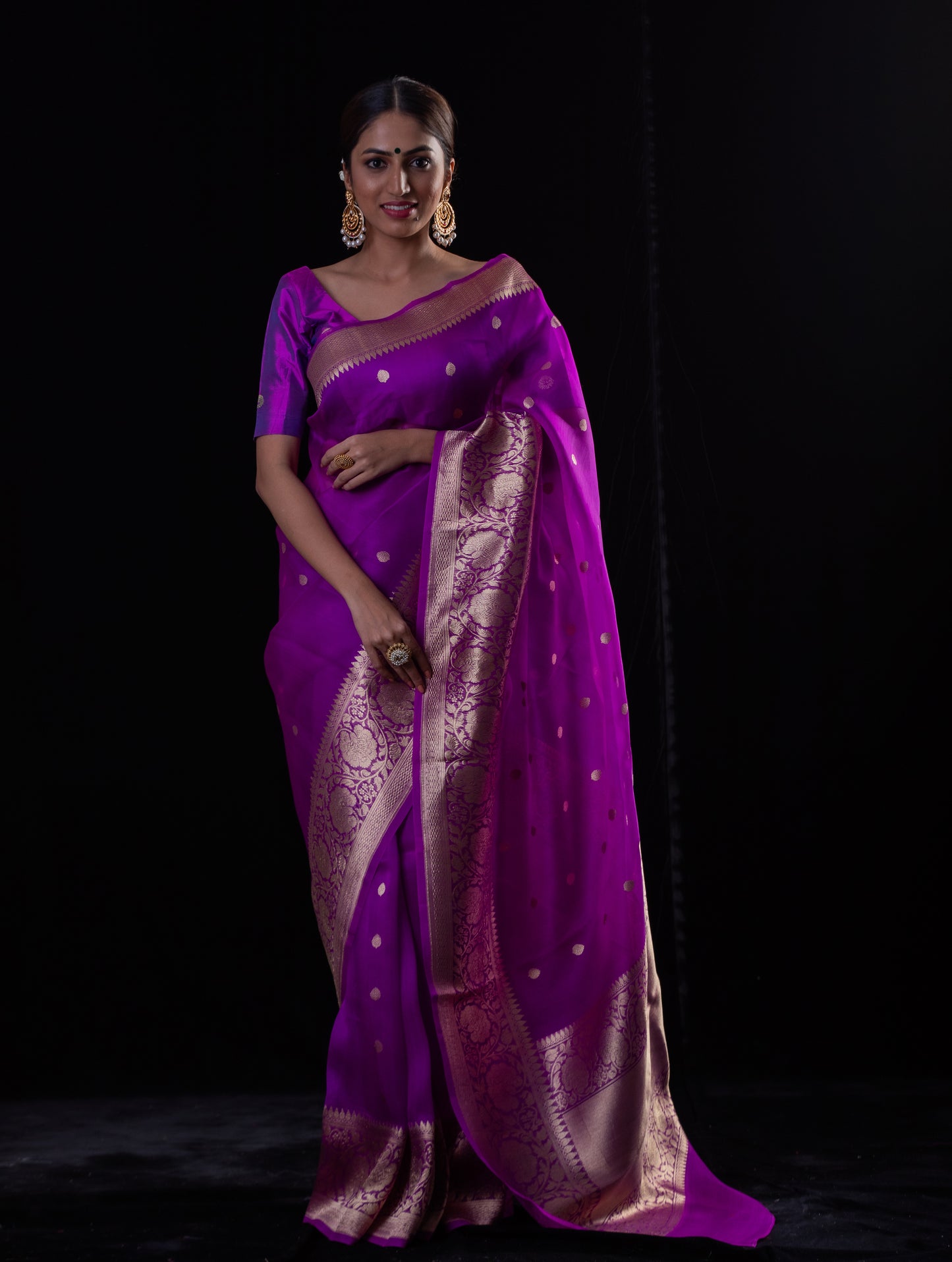 Jamuni Colour Pure Handloom Kora Silk Banarasi Saree