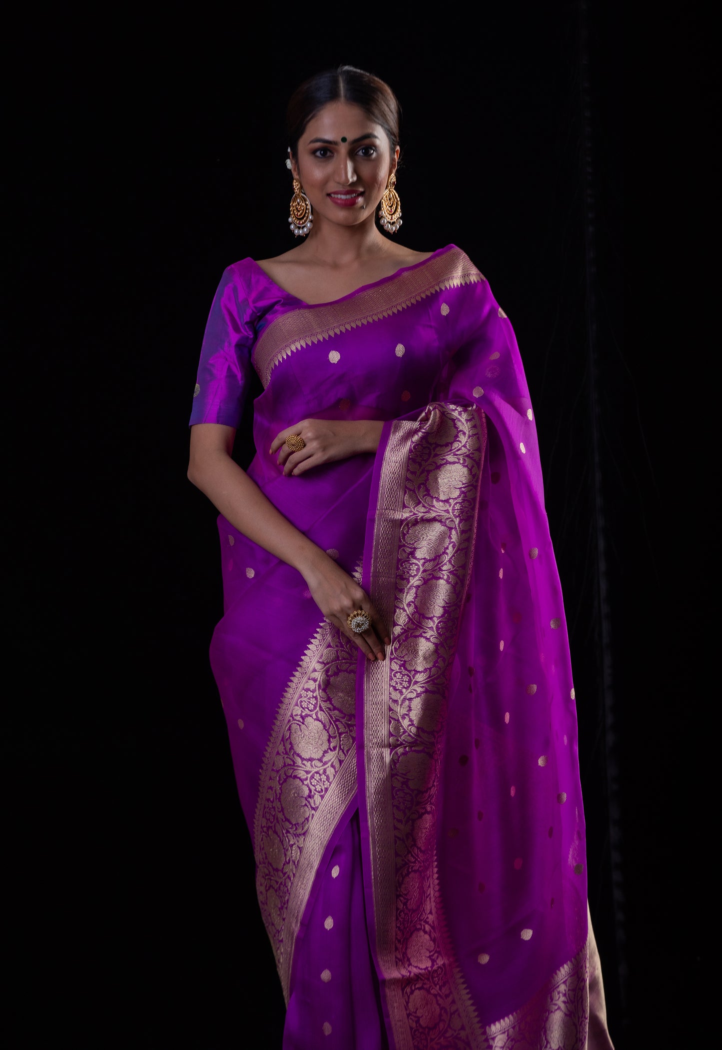 Jamuni Colour Pure Handloom Kora Silk Banarasi Saree