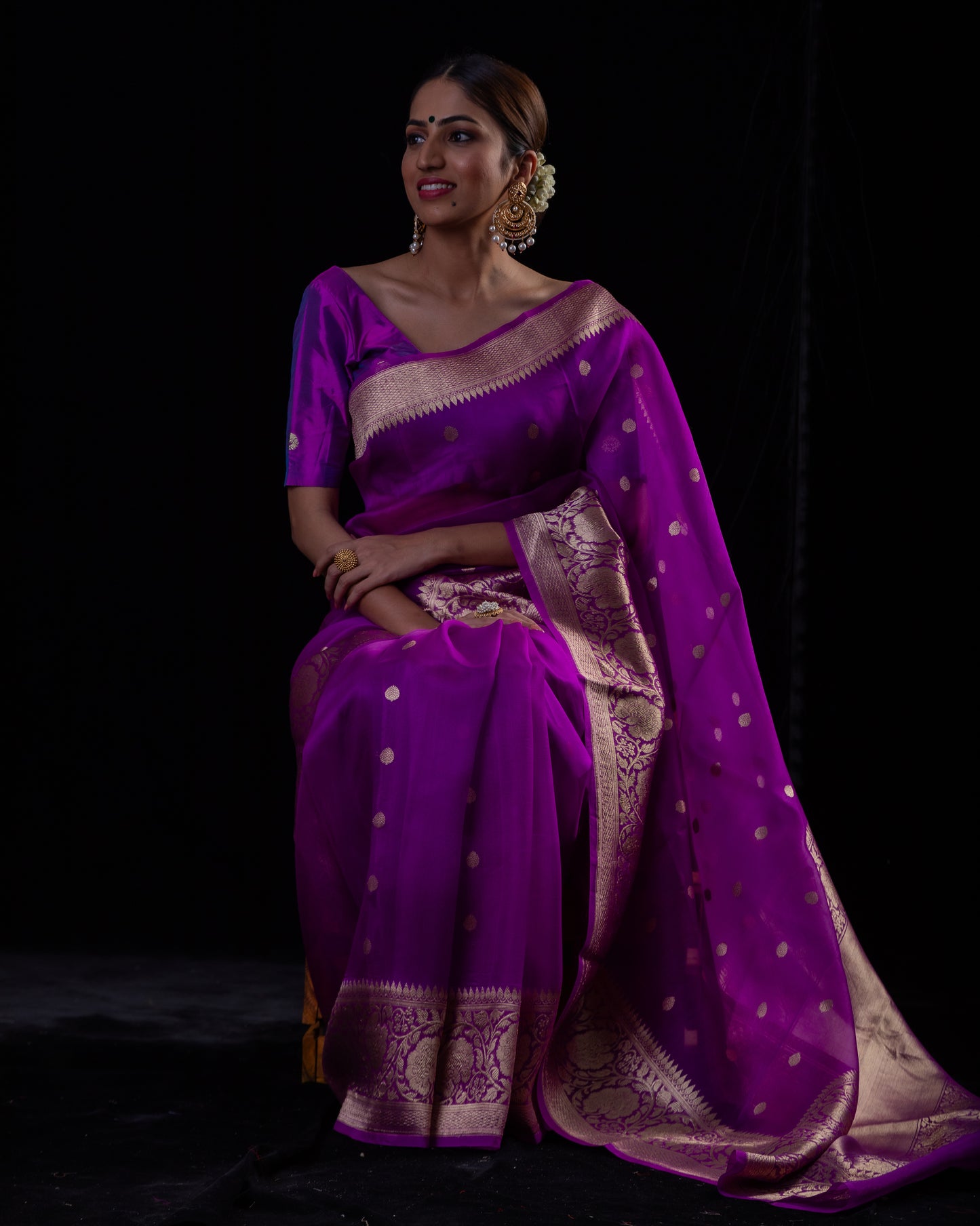 Jamuni Colour Pure Handloom Kora Silk Banarasi Saree