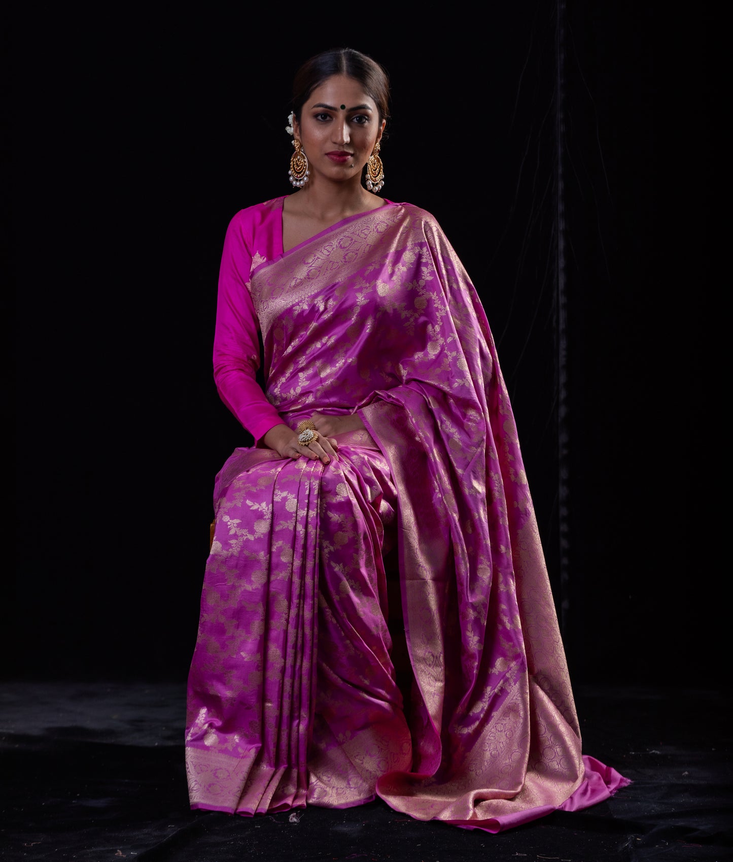 Light Pink Colour Pure Handloom Cutwork Katan Silk Saree.