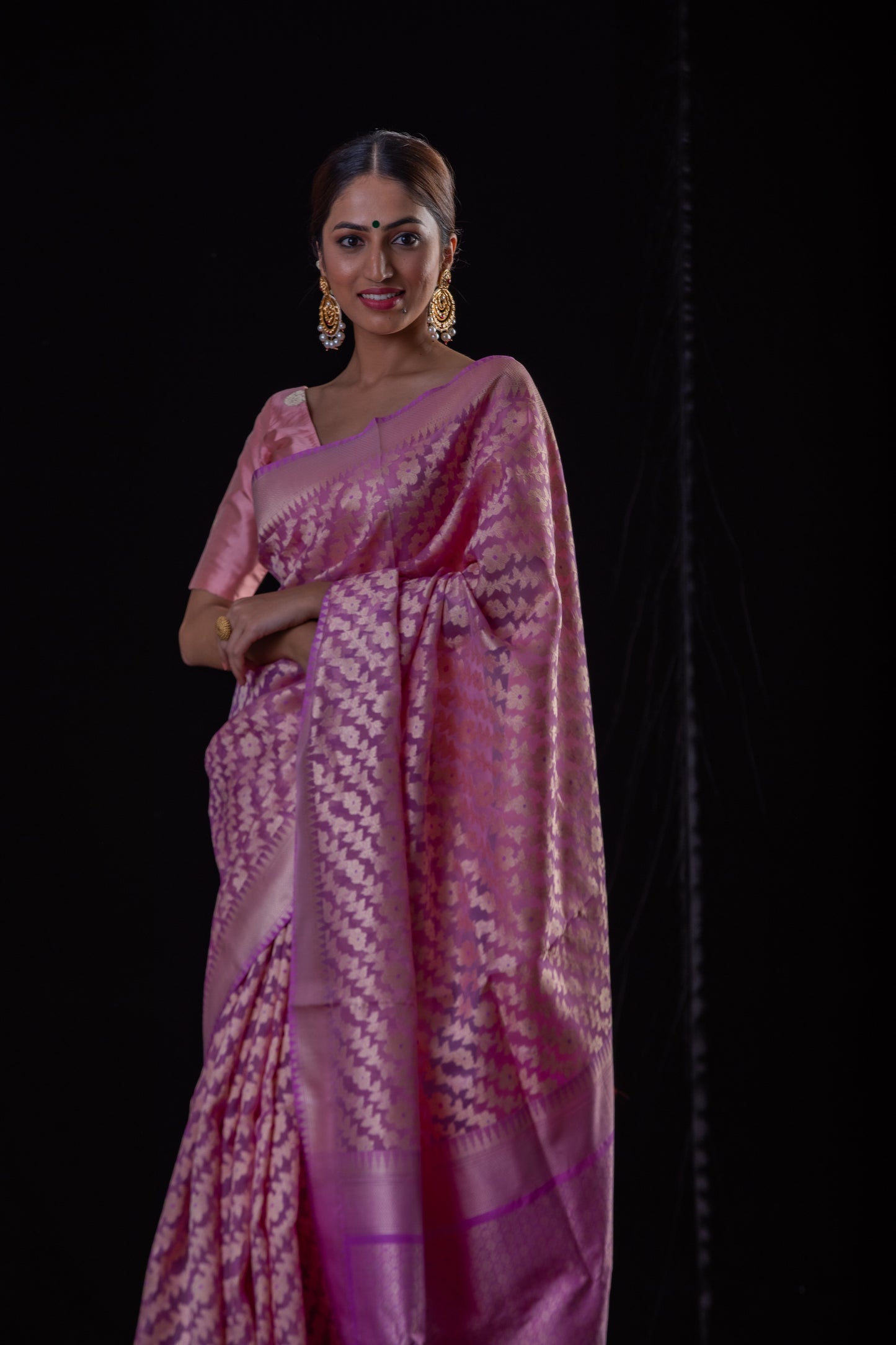 Light Purple Colour Pure Handloom Kora Silk Banarasi Saree