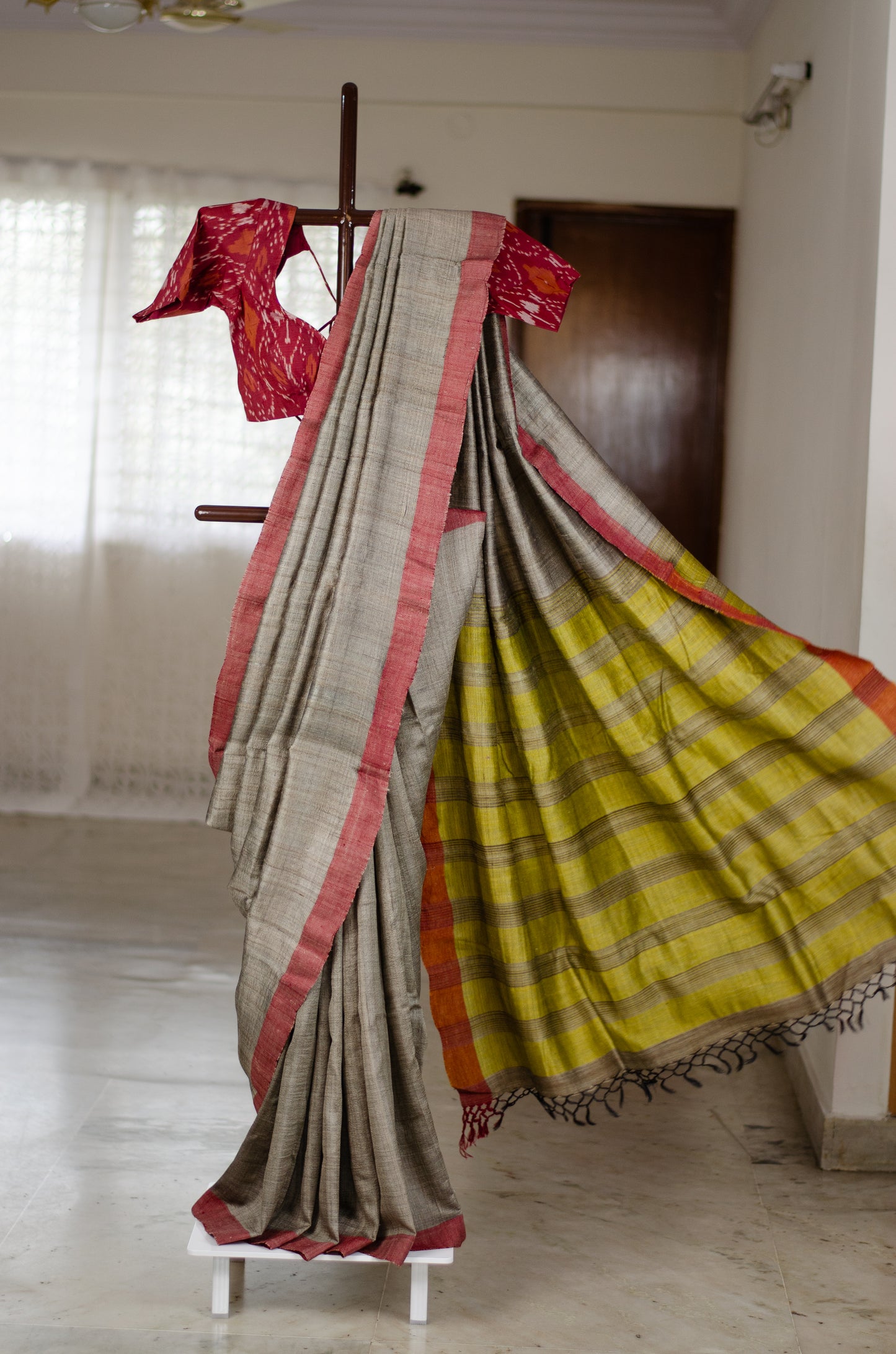 Handloom Desi Tussar Silk Saree