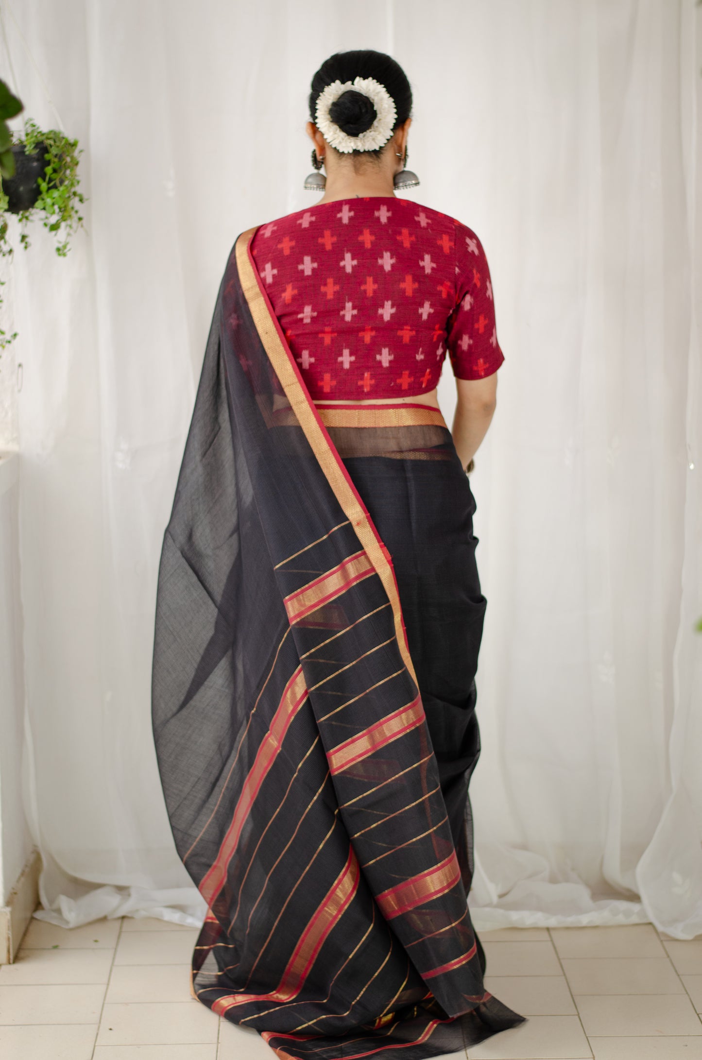 Handloom Cotton Silk Chanderi Saree With Woven Border