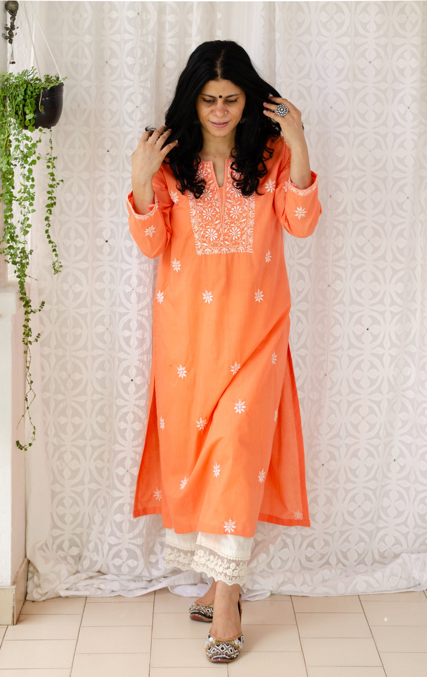 Handembroidered Chikankari Mull Cotton Kurta