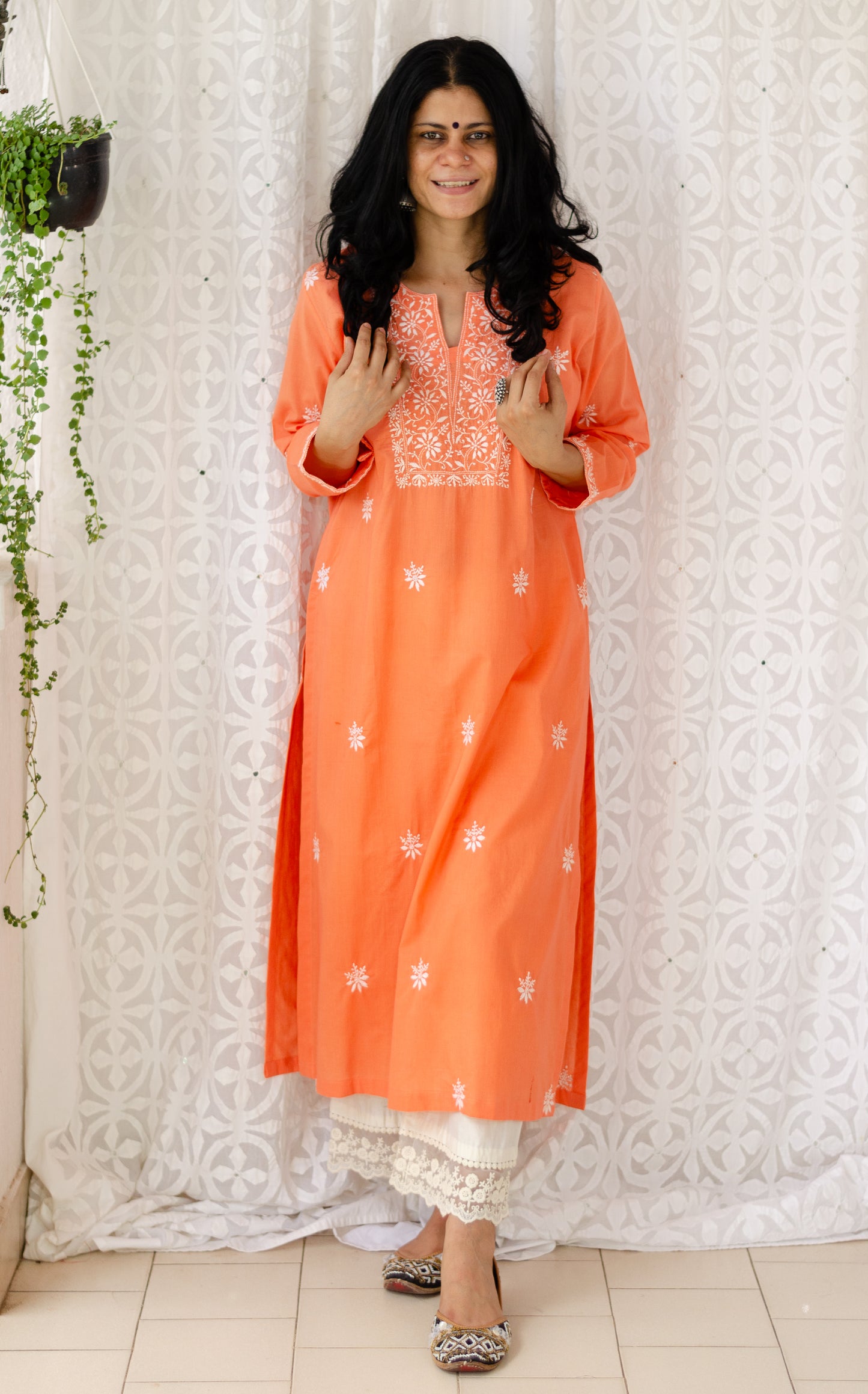 Handembroidered Chikankari Mull Cotton Kurta