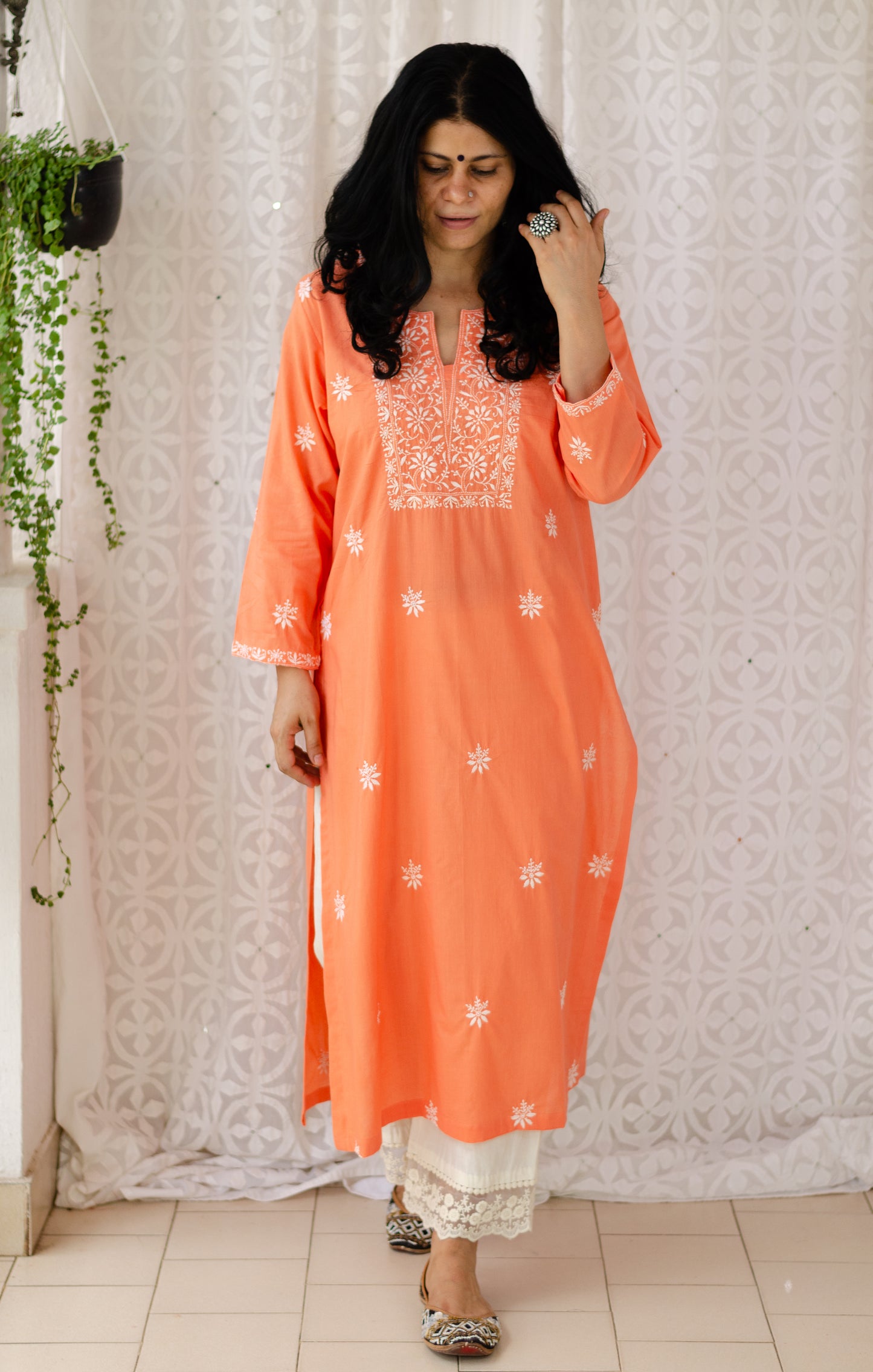 Handembroidered Chikankari Mull Cotton Kurta