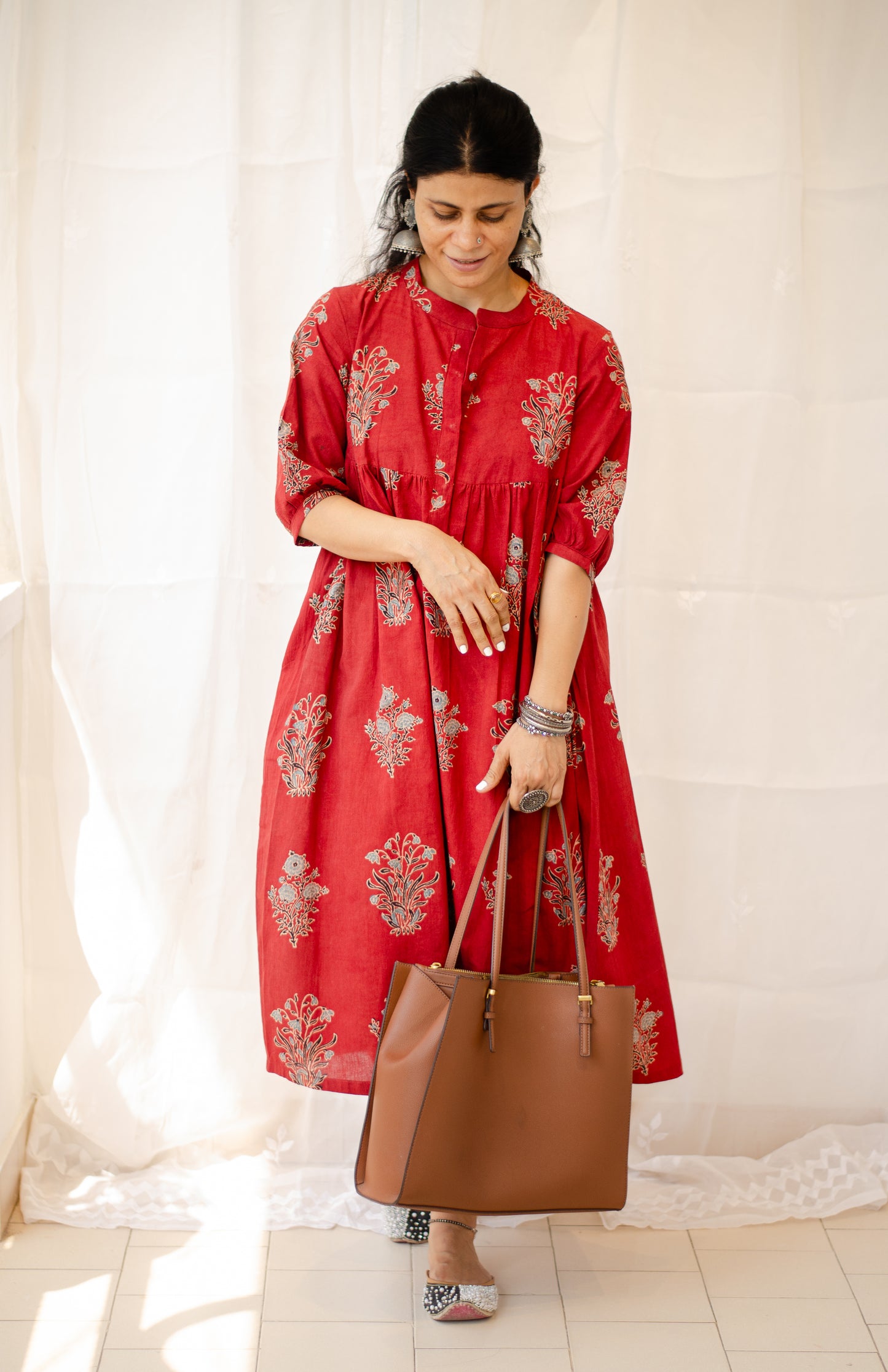 Cotton Handblock Printed Natural Dyed Ajrakh Kurta