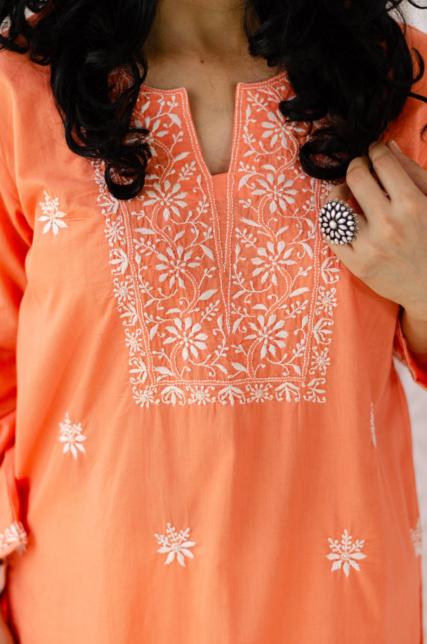 Handembroidered Chikankari Mull Cotton Kurta