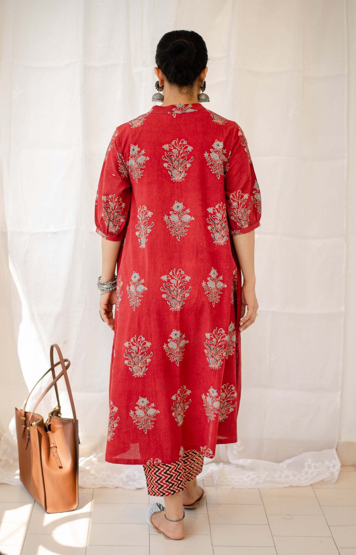Cotton Handblock Printed Natural Dyed Ajrakh Kurta