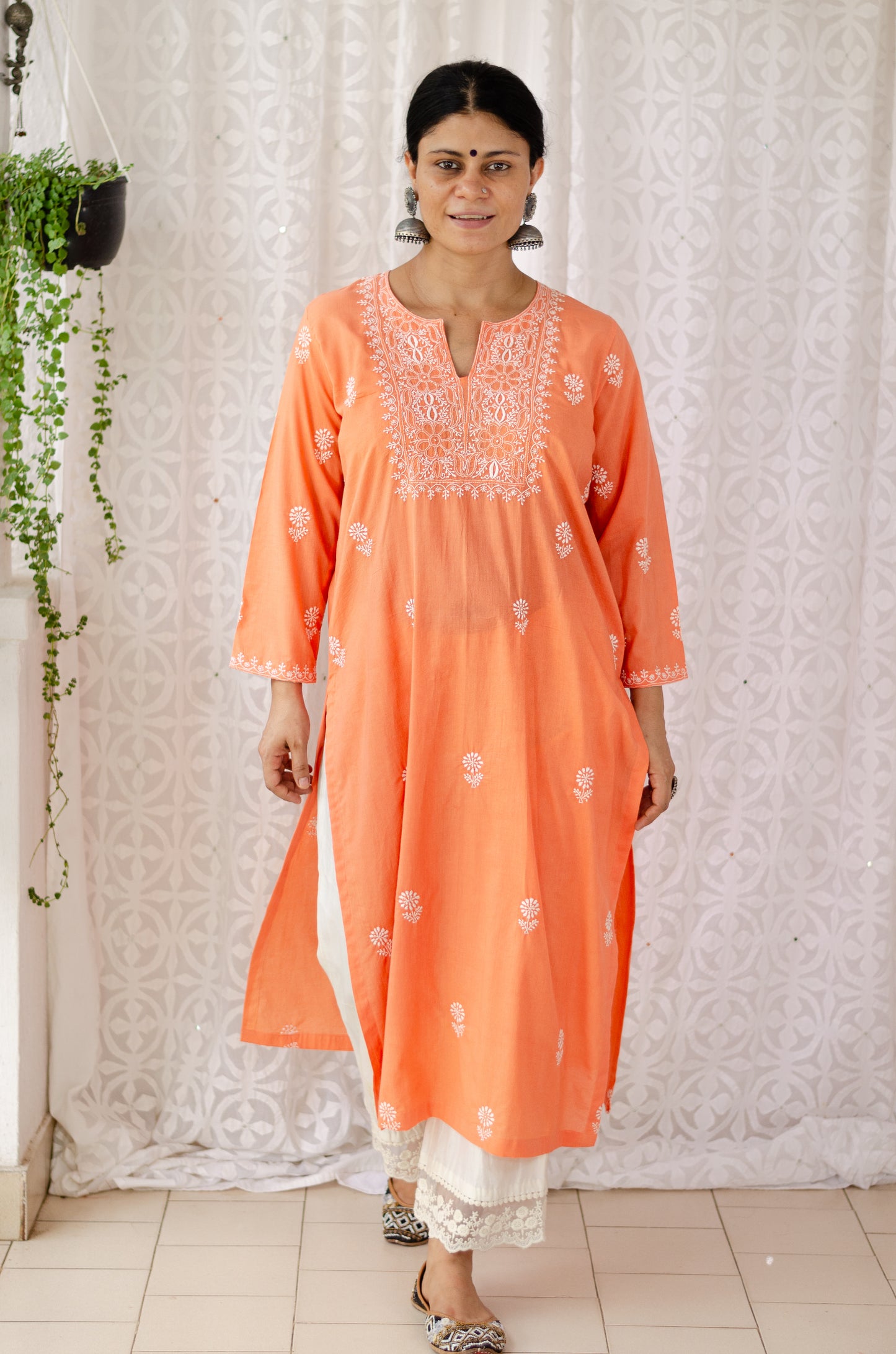 Handembroidered Chikankari Mull Cotton Kurta