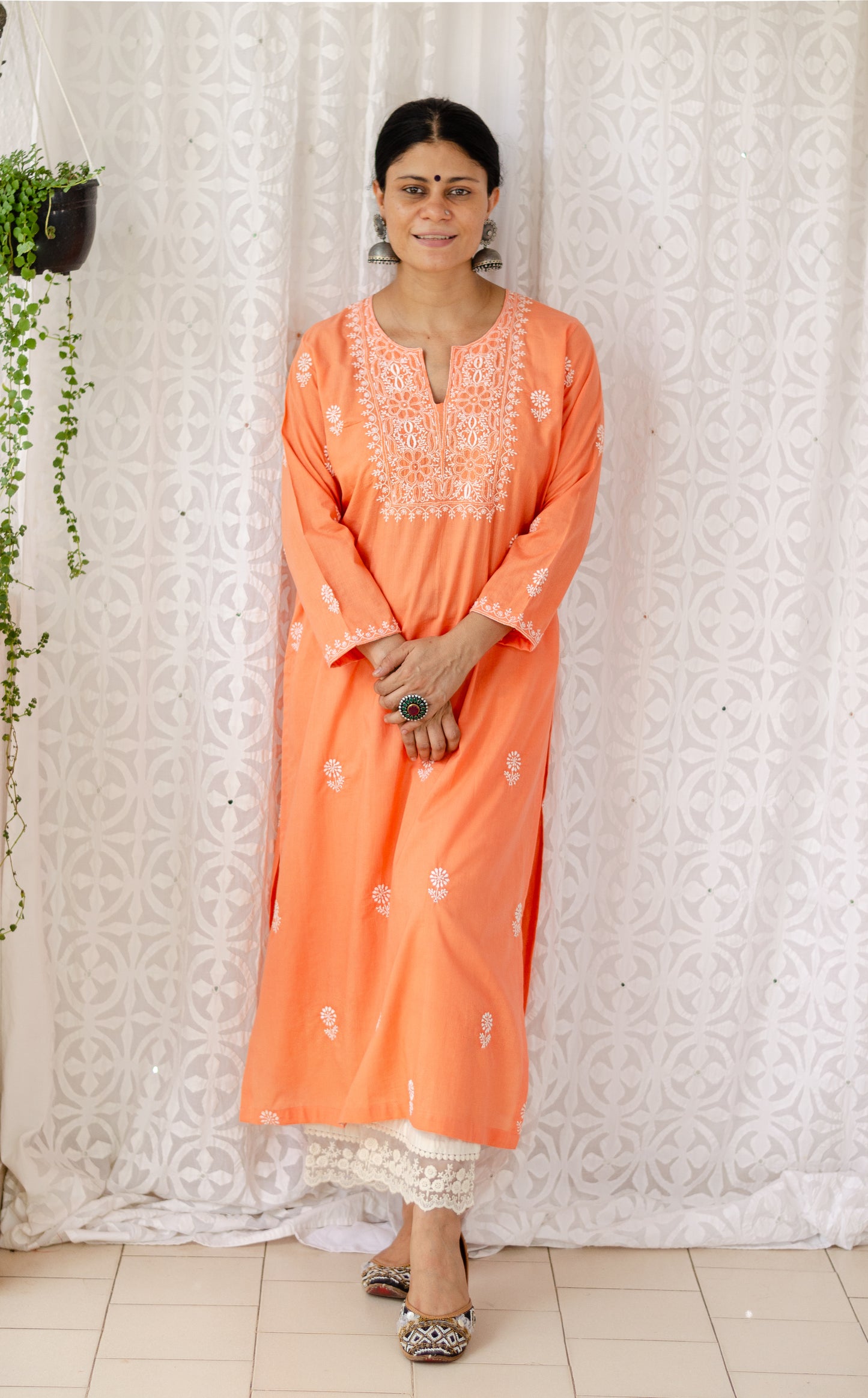 Handembroidered Chikankari Mull Cotton Kurta