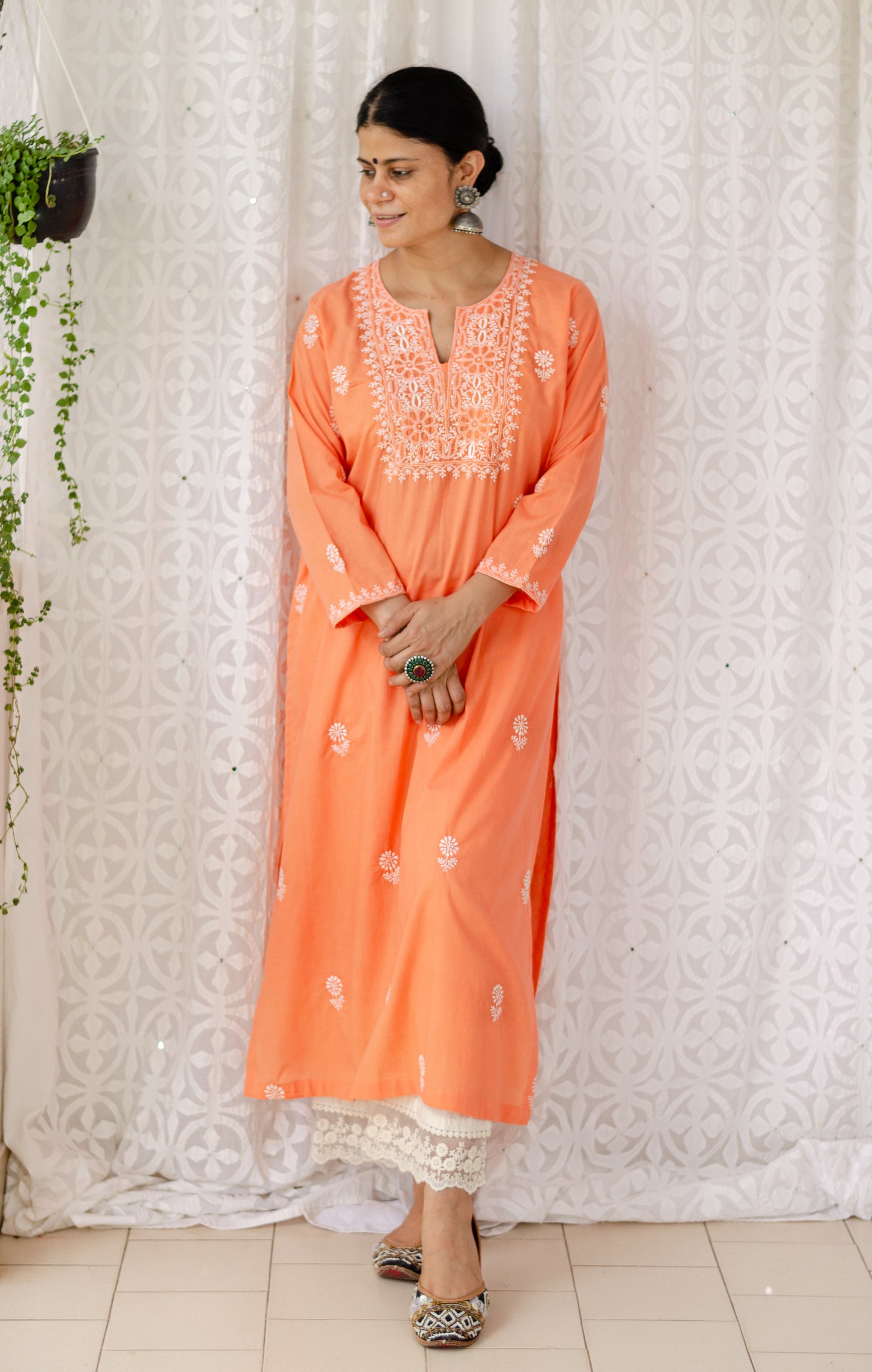 Handembroidered Chikankari Mull Cotton Kurta